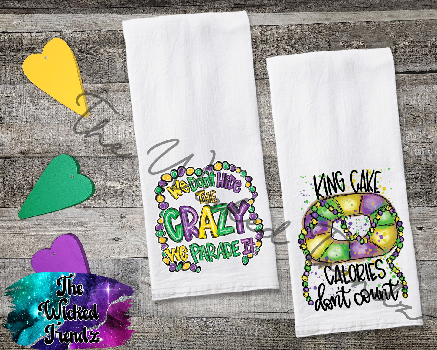 Mardi Gras Louisiana New Orleans King Cake Tea Towel Kitchen Towel Flour Sack Towel
