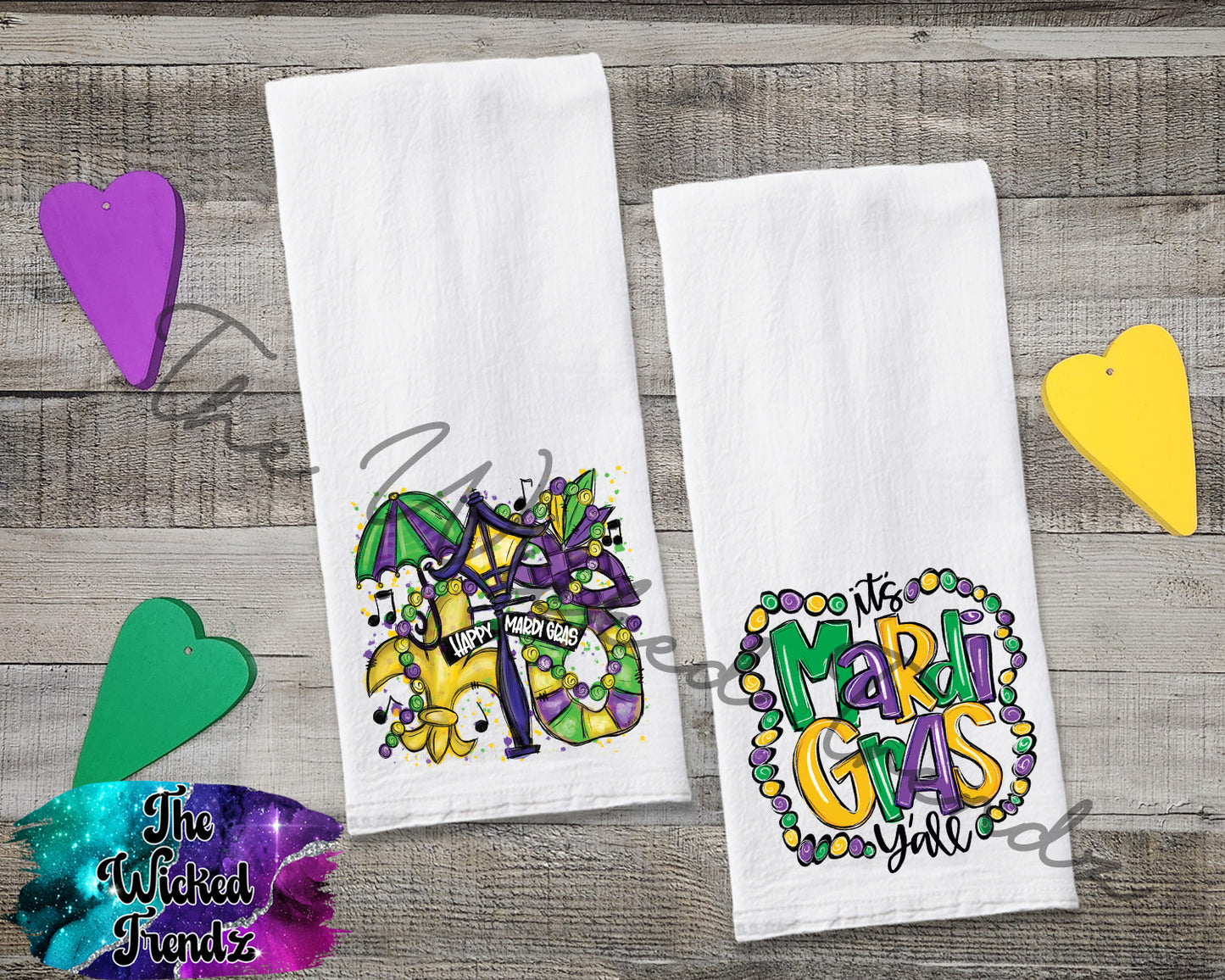 Mardi Gras Louisiana New Orleans Parade Tea Towel Kitchen Towel Flour Sack Towel