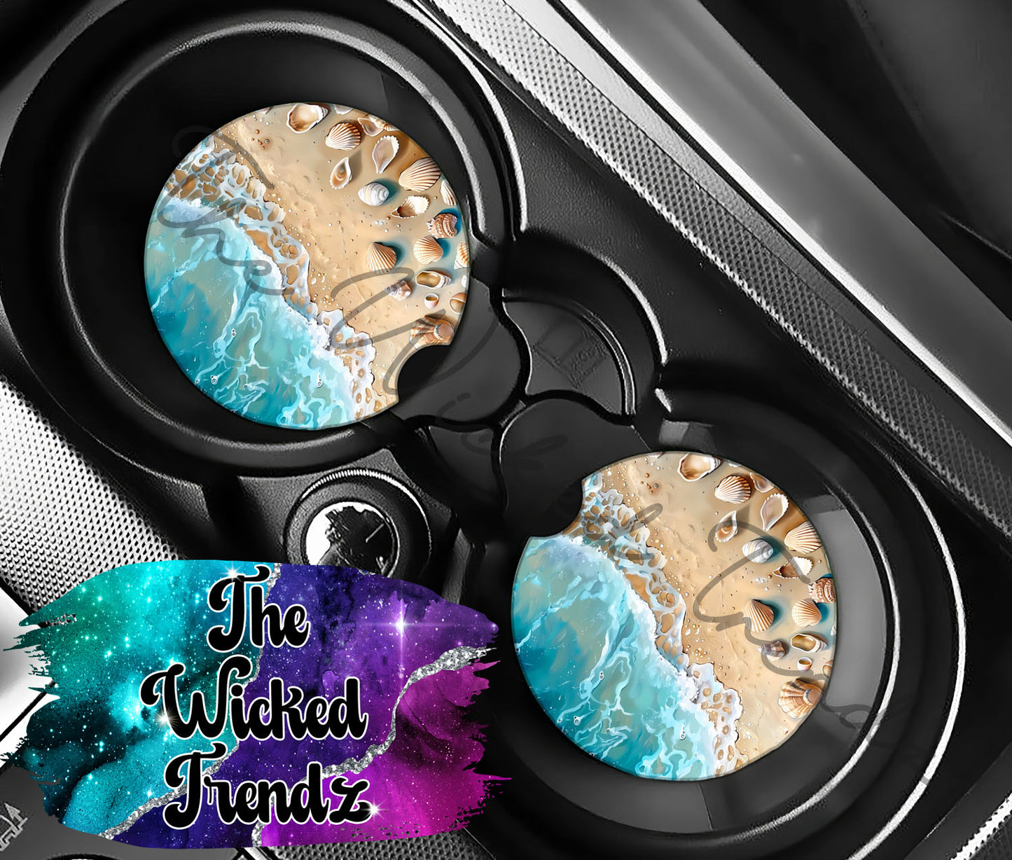 Beach Ocean Tropical Vacation Car Coaster Coasters Cup Holder Car Accessories