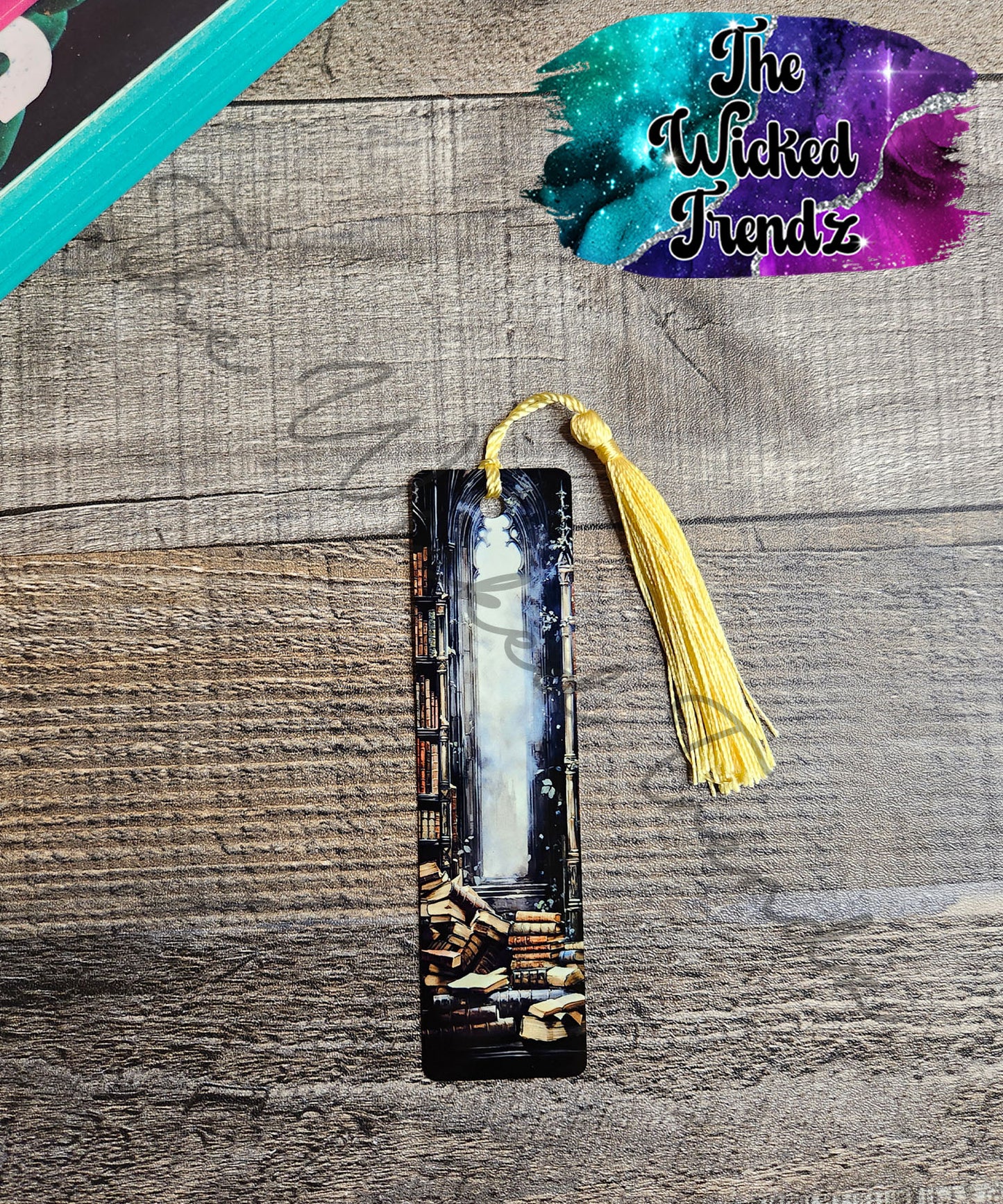 Library Fantasy Bookshelves Metal Bookmark Library Reading Gift