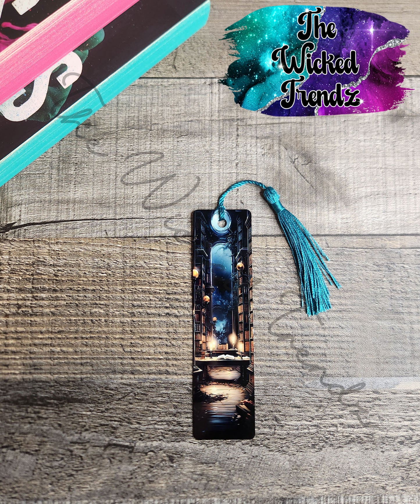 Library Fantasy Bookshelves Metal Bookmark Library Reading Gift