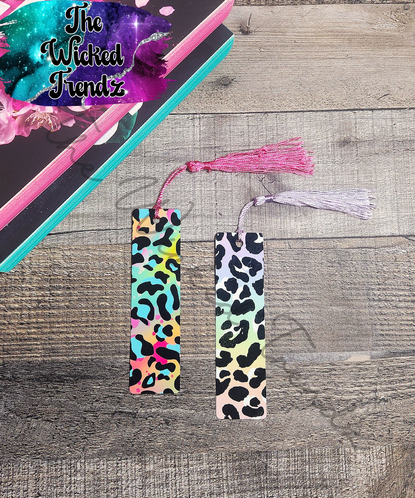 Bright Colored Leopard Print Pastel Metal Bookmark Library Reading Gift 90s