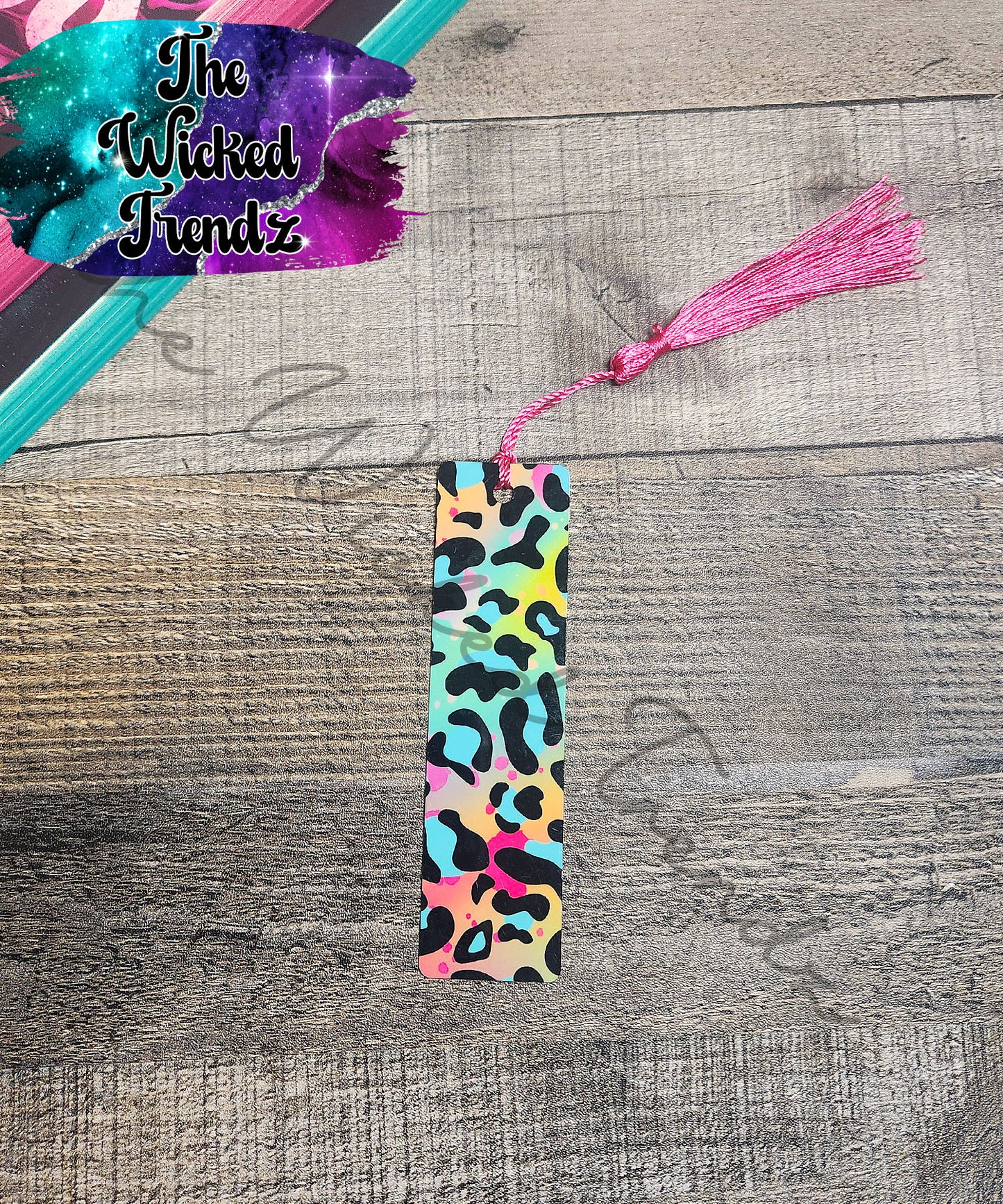 Bright Colored Leopard Print Pastel Metal Bookmark Library Reading Gift 90s