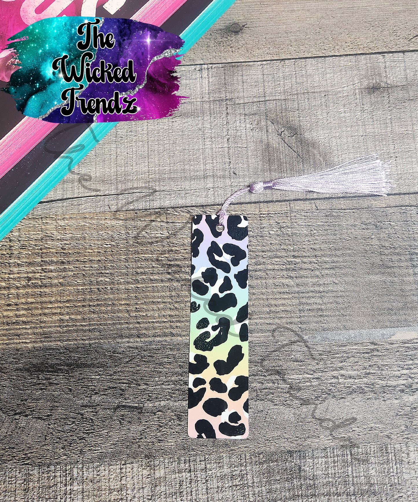 Bright Colored Leopard Print Pastel Metal Bookmark Library Reading Gift 90s