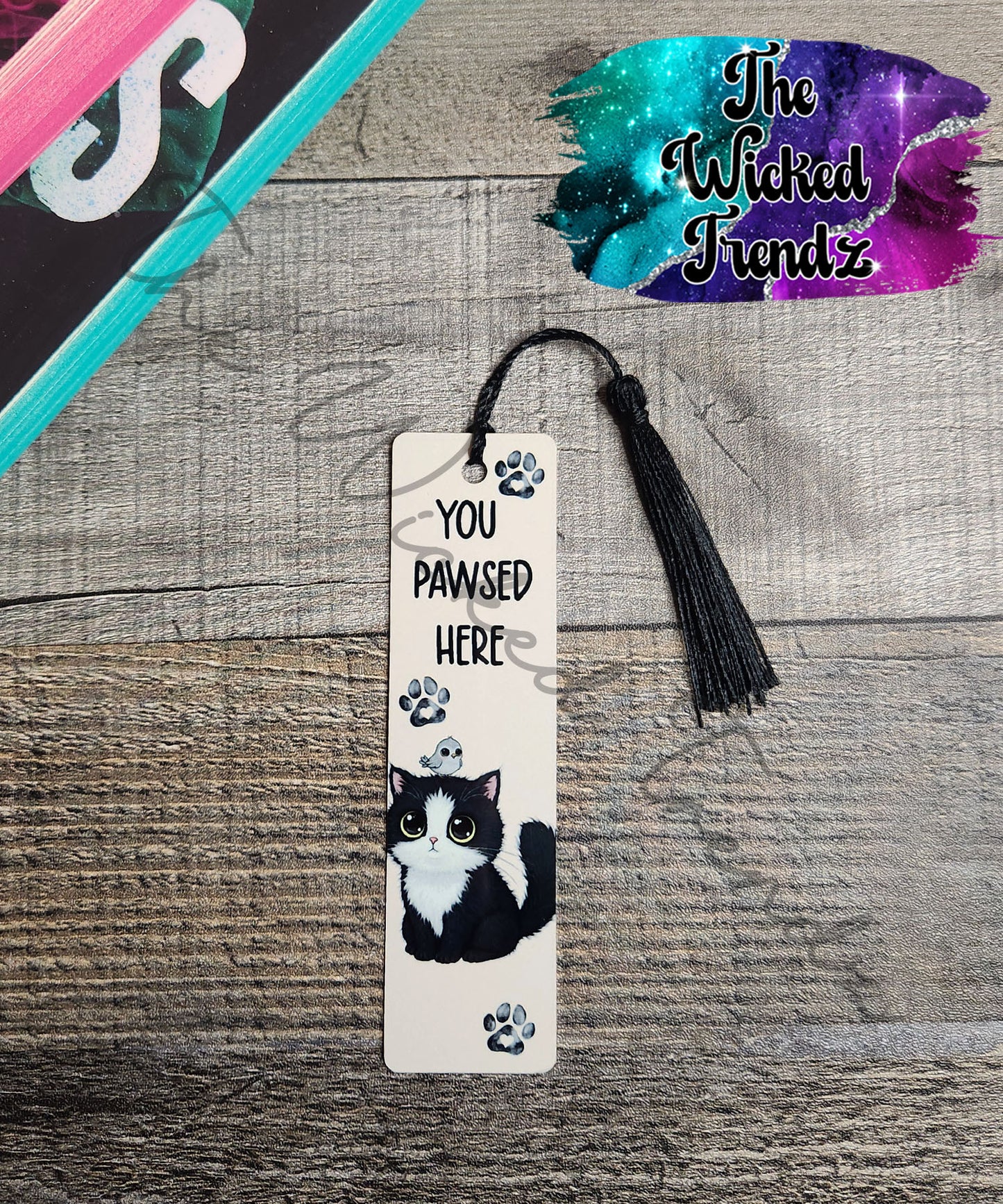 Cat You Paused (Pawsed) Here Metal Bookmark Library Reading Book Club Gift Cat Lover