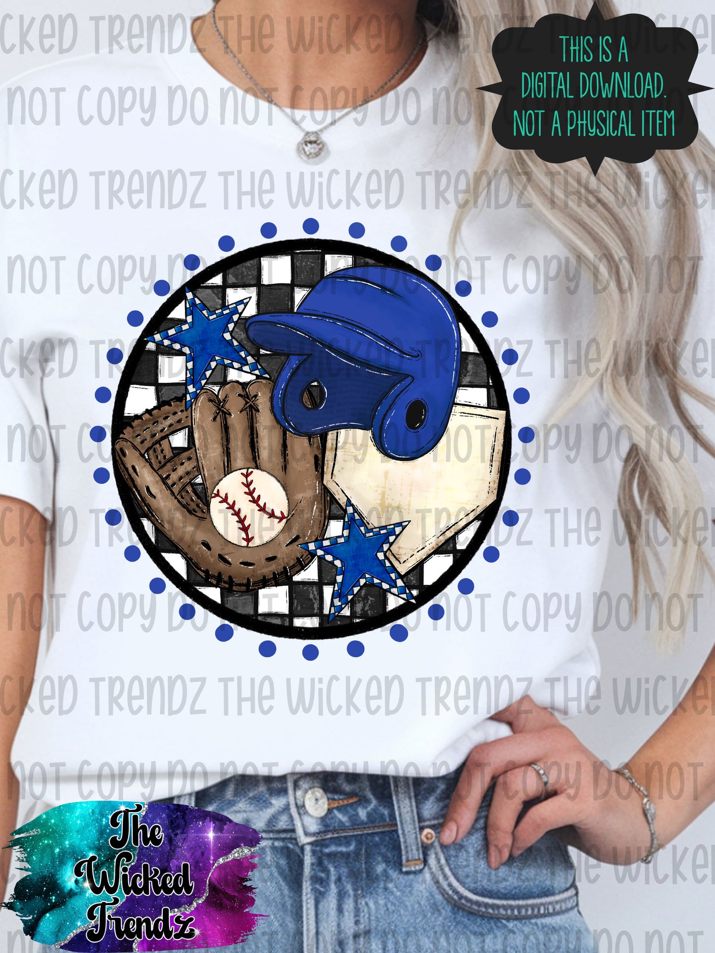 Blue Baseball Team Baseball Mom Digital Design