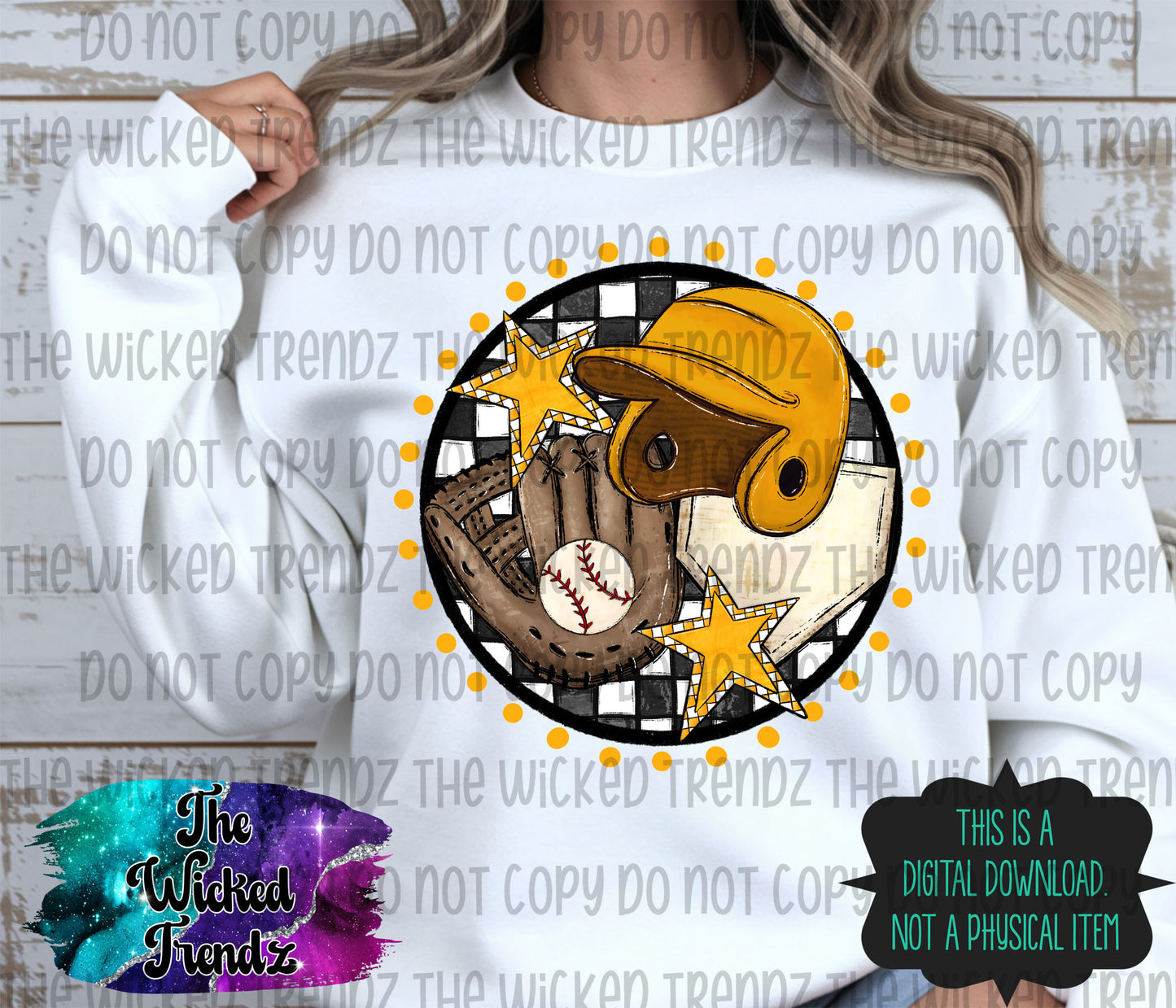 Yellow Baseball Team Baseball Mom Digital Design