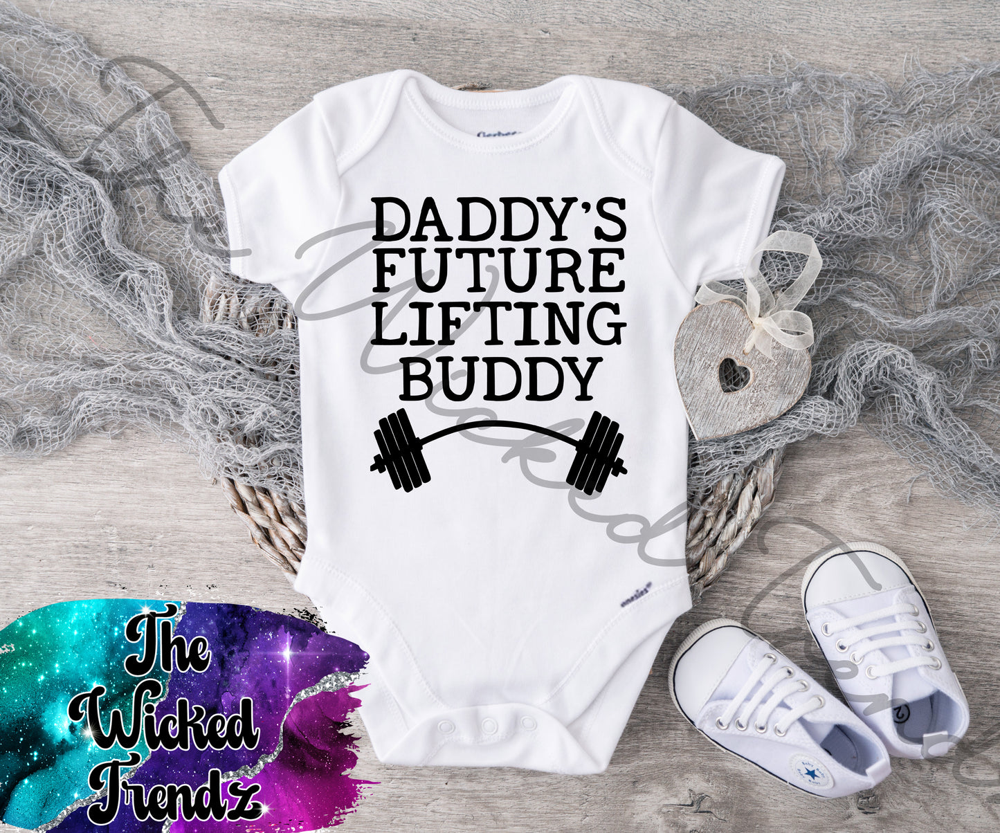 Baby Onesie© Daddy's Future Lifting Buddy Work Out Weight Lifting