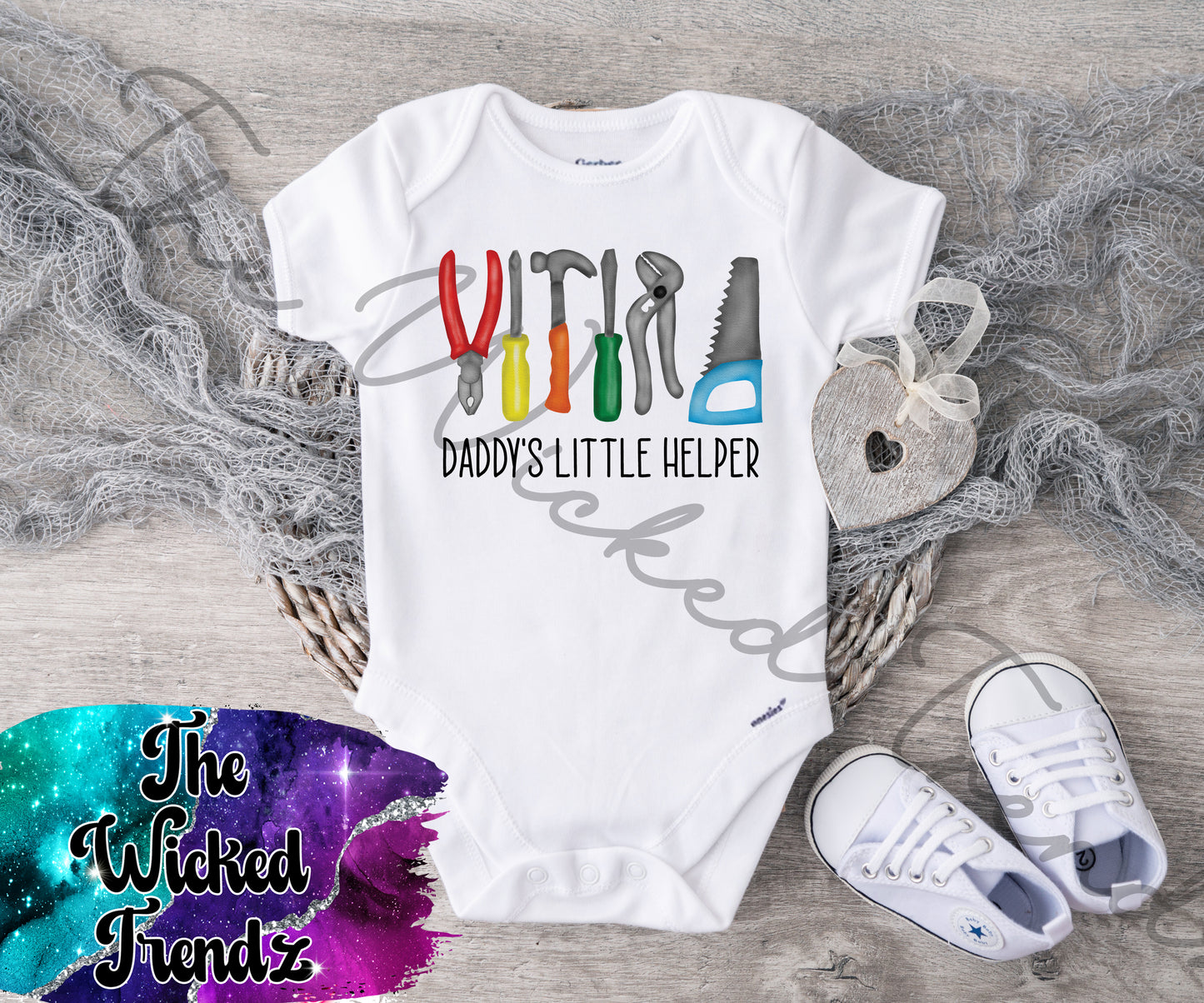 Baby Onesie© Daddy's Little Helper Mechanic Tools Shop Garage
