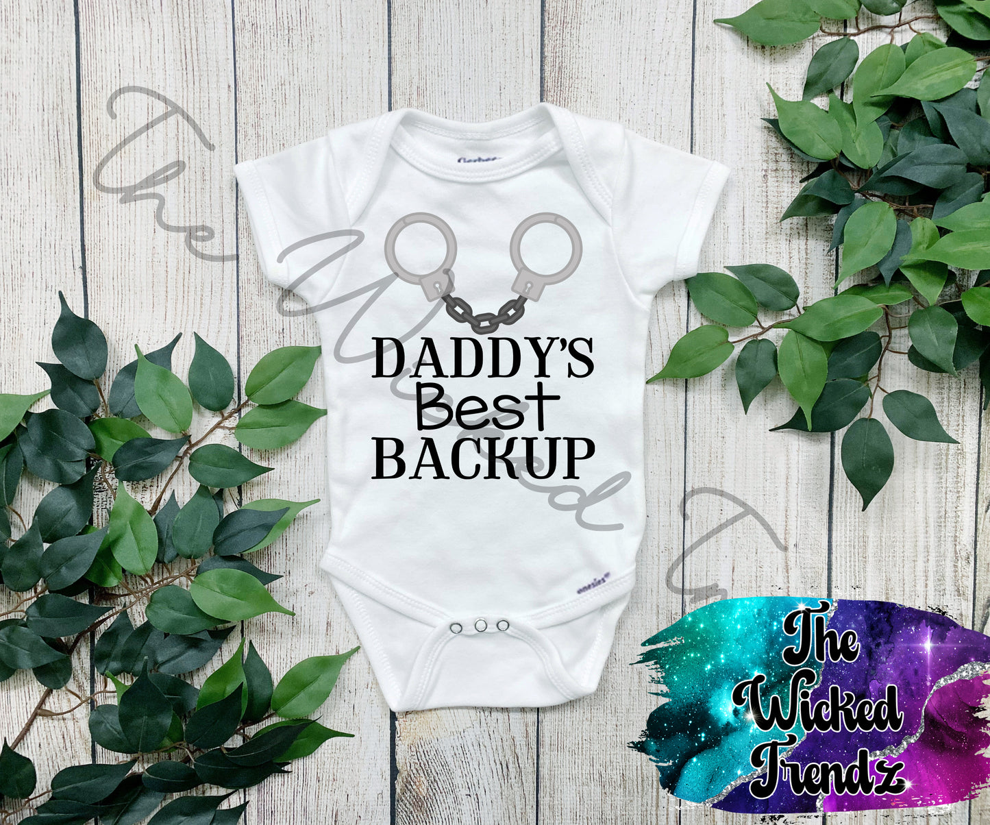 Baby Onesie© Daddy's Best Back Up Police Officer Sheriff Cop Policeman