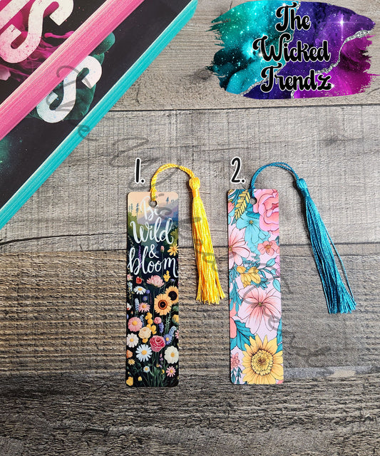 Be Wild And Bloom Floral Wildflowers Metal Bookmark Library Reading Book Club Gift