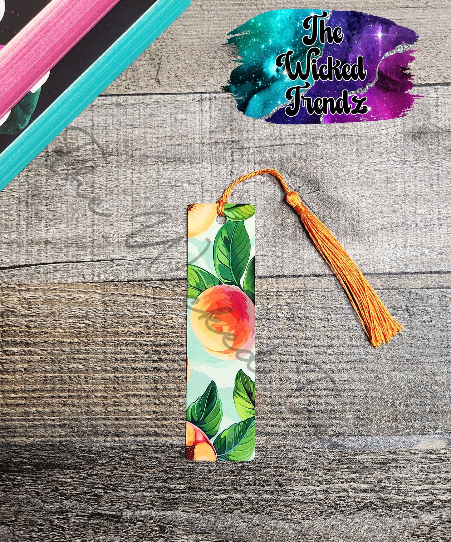 Fruit Lemons Watermelons Peaches Blueberries Avocado Metal Bookmark Library Reading Book Club Gift