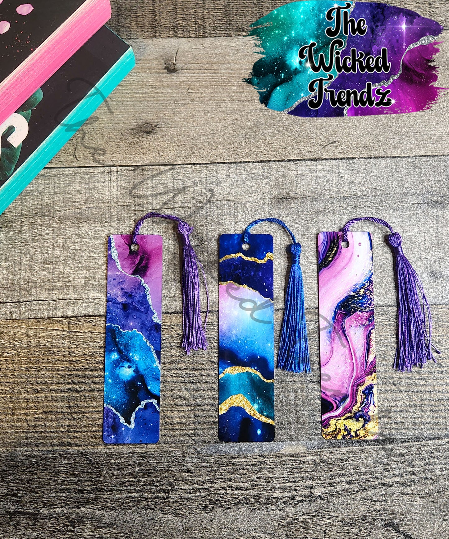 Geode Agate Marble Stone Metal Bookmark Library Reading Book Club Gift