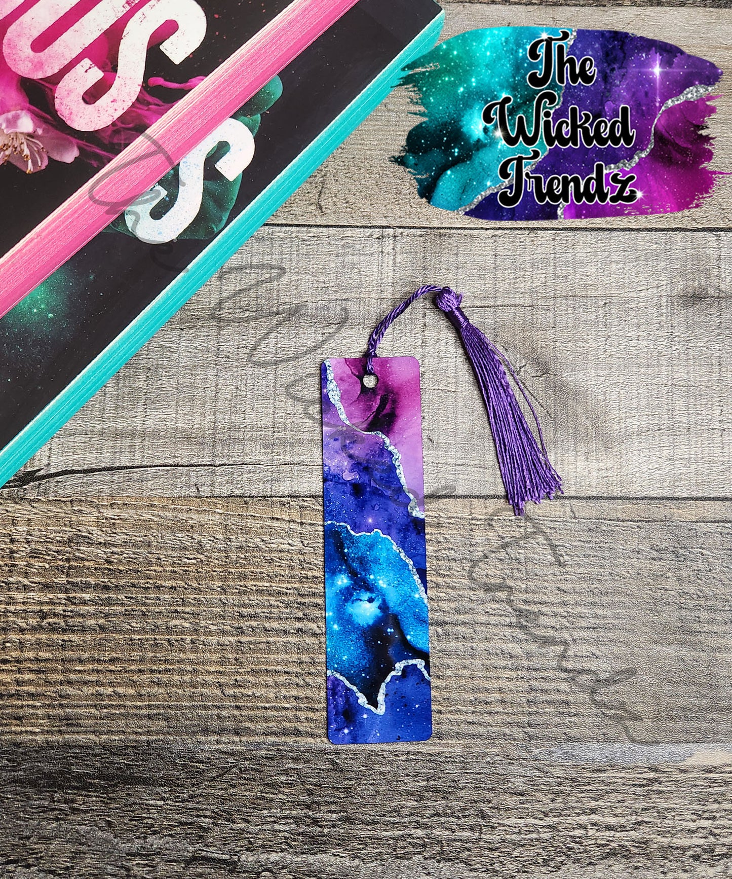 Geode Agate Marble Stone Metal Bookmark Library Reading Book Club Gift