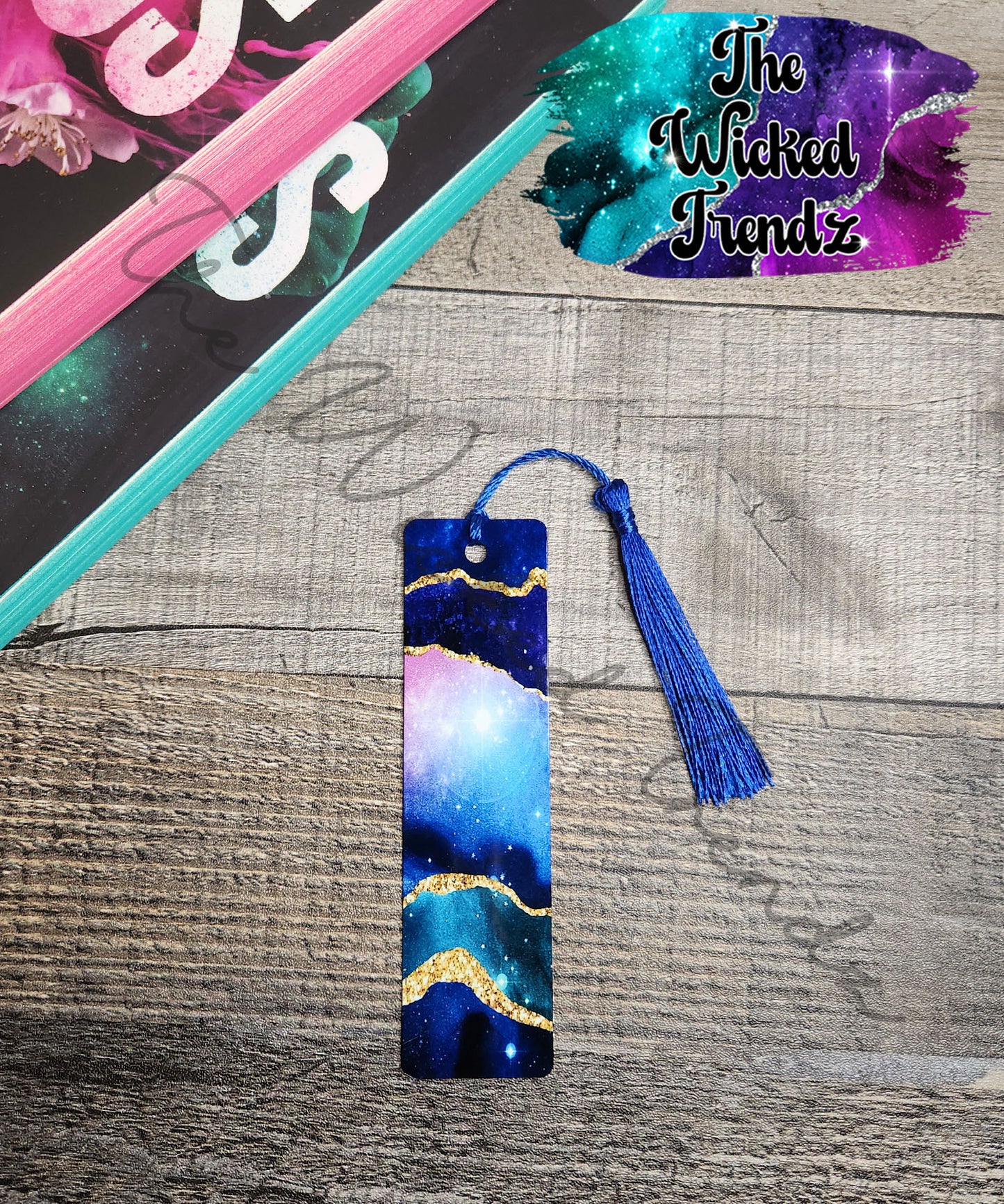 Geode Agate Marble Stone Metal Bookmark Library Reading Book Club Gift