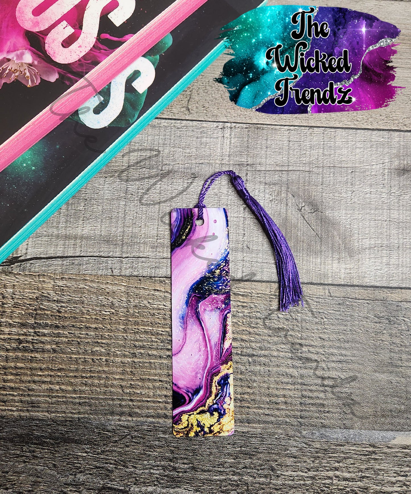 Geode Agate Marble Stone Metal Bookmark Library Reading Book Club Gift