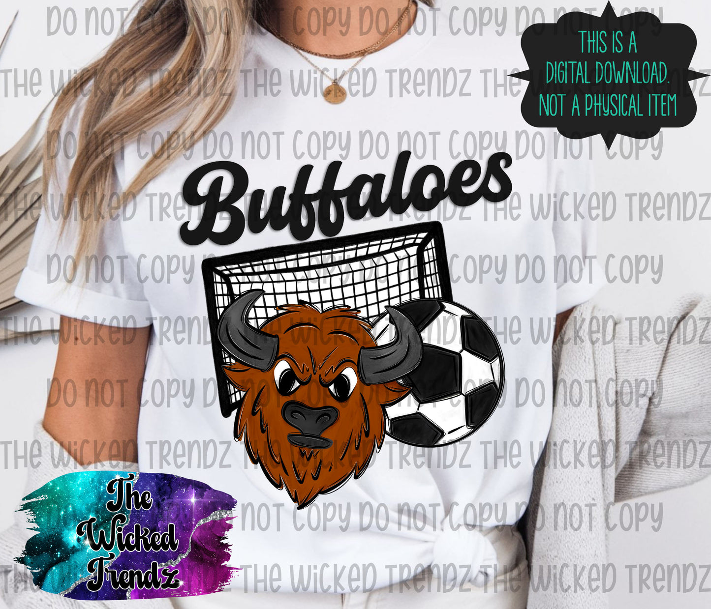 Buffaloes Soccer Team Mascot Digital Design