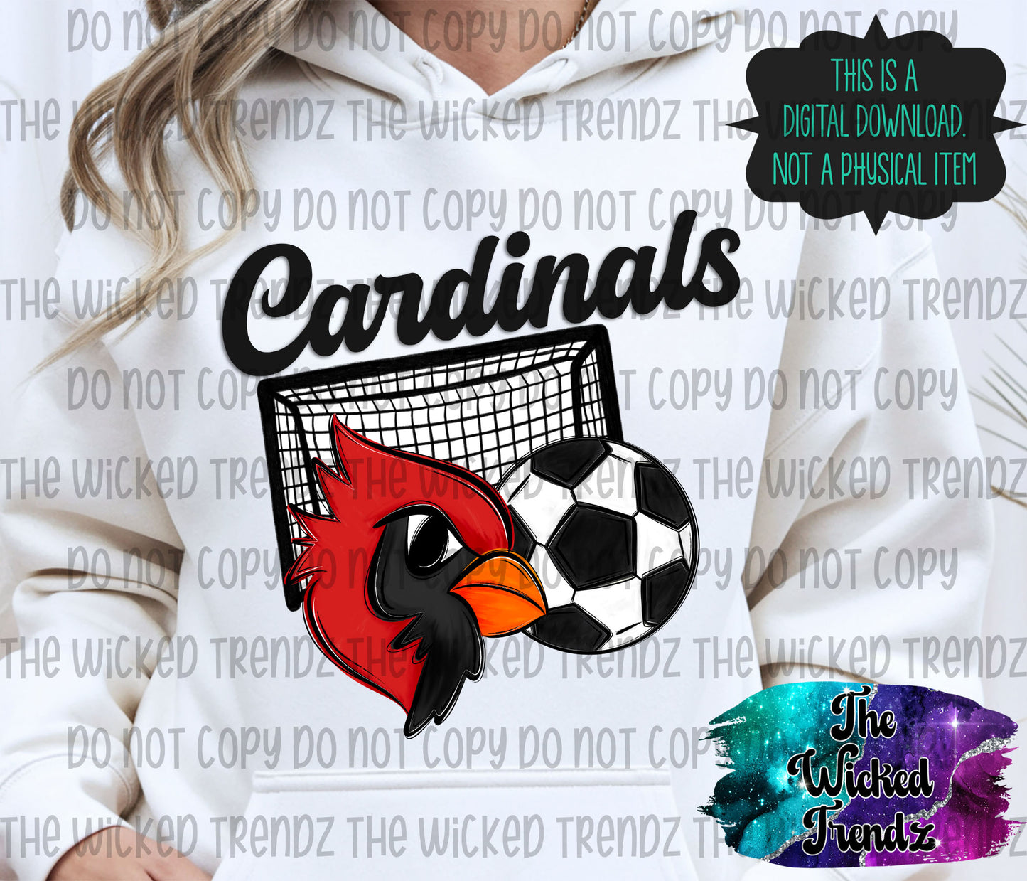 Cardinals Soccer Team Mascot Digital Design