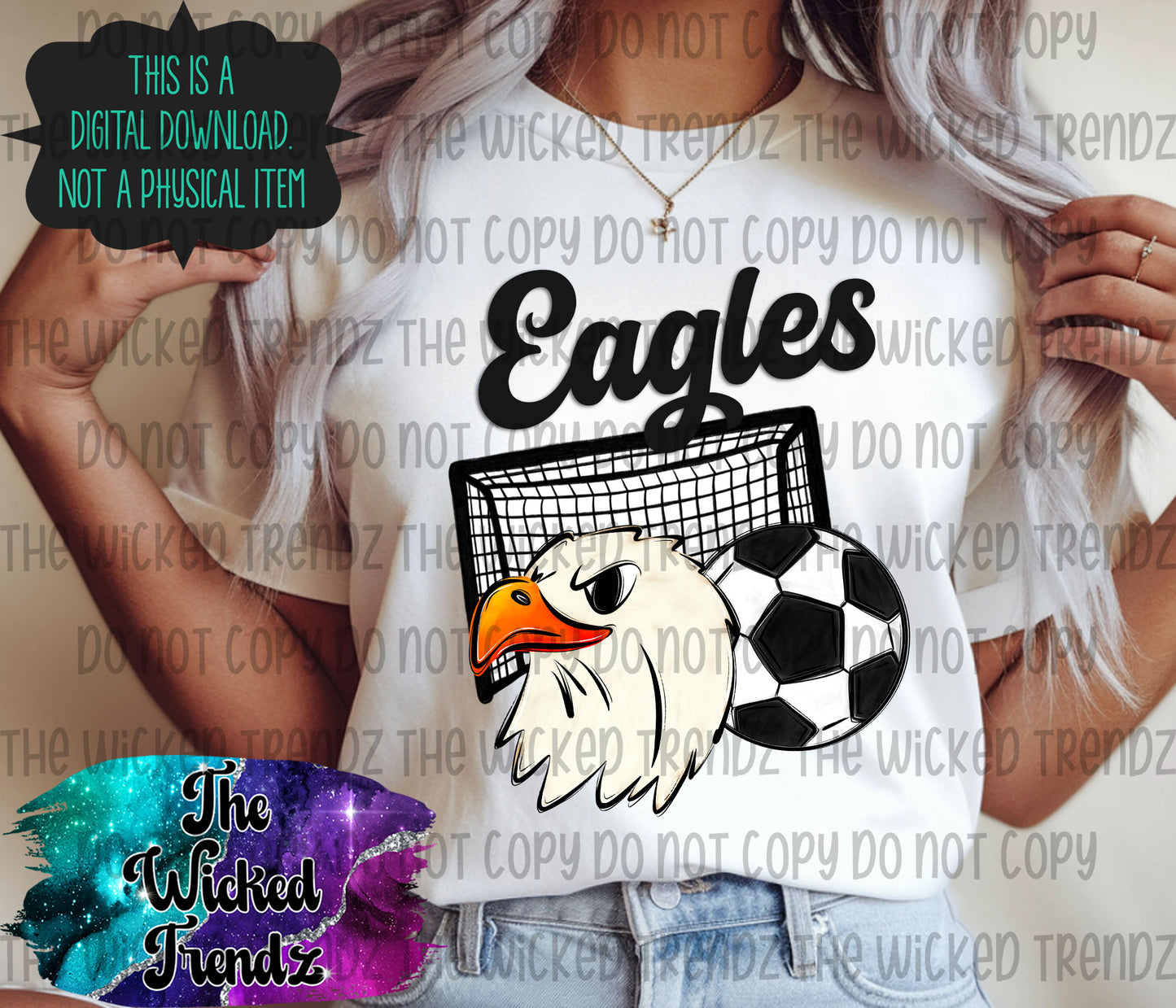 Eagles Soccer Team Mascot Digital Design