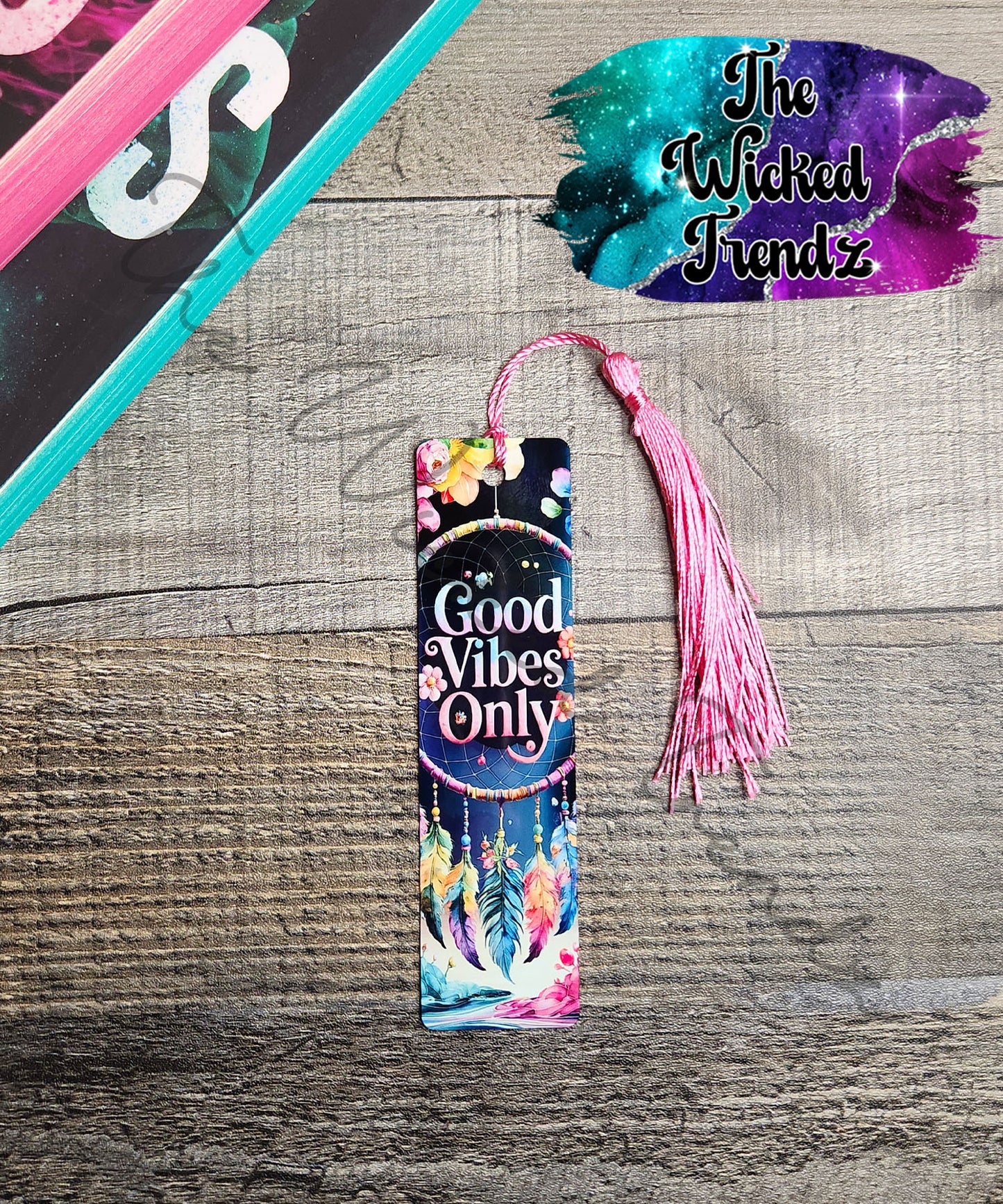 Good Vibes Only Dreamcatcher Metal Bookmark Library Reading Book Club Gift