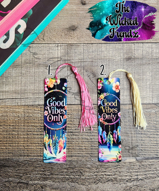 Good Vibes Only Dreamcatcher Metal Bookmark Library Reading Book Club Gift