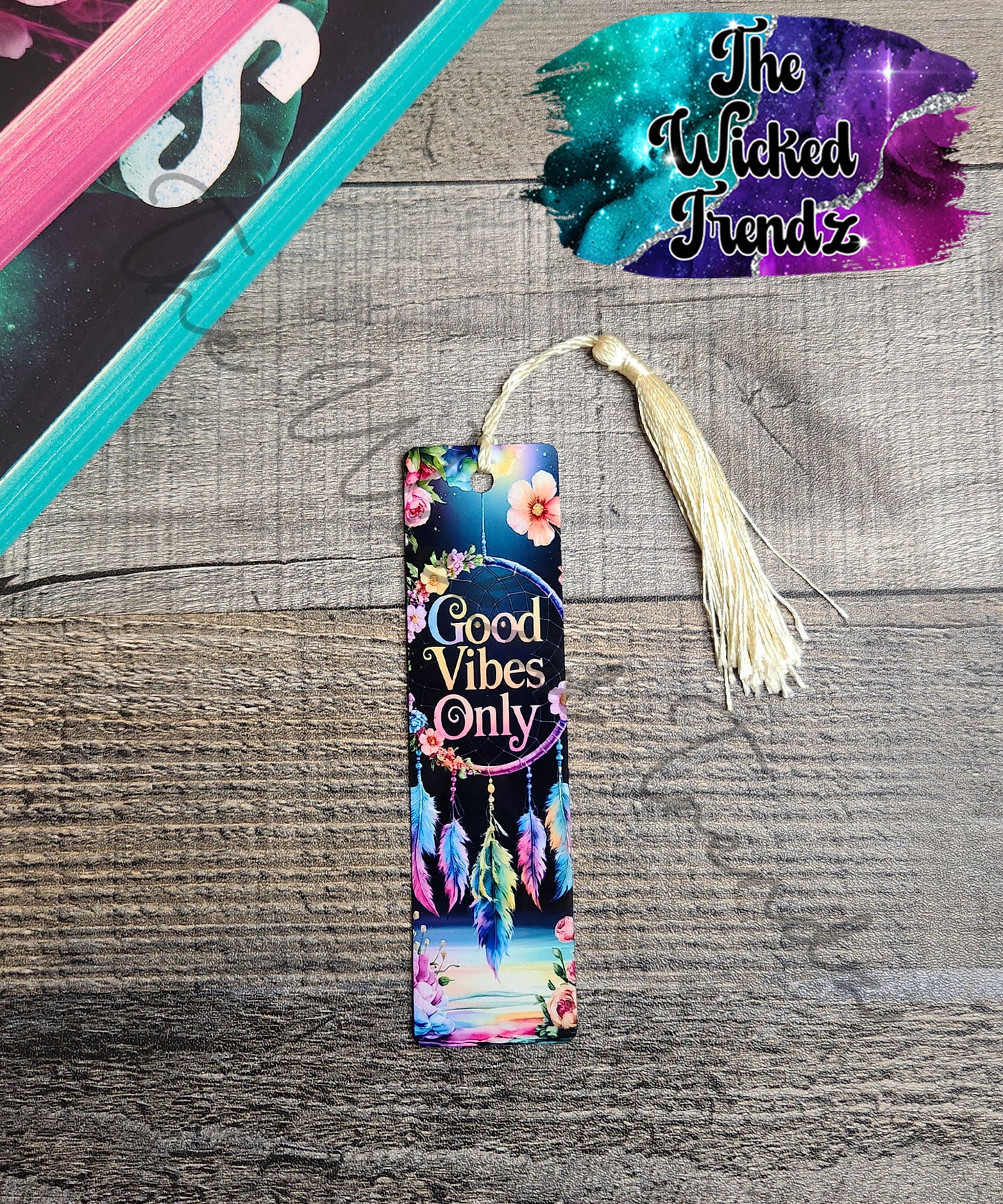Good Vibes Only Dreamcatcher Metal Bookmark Library Reading Book Club Gift