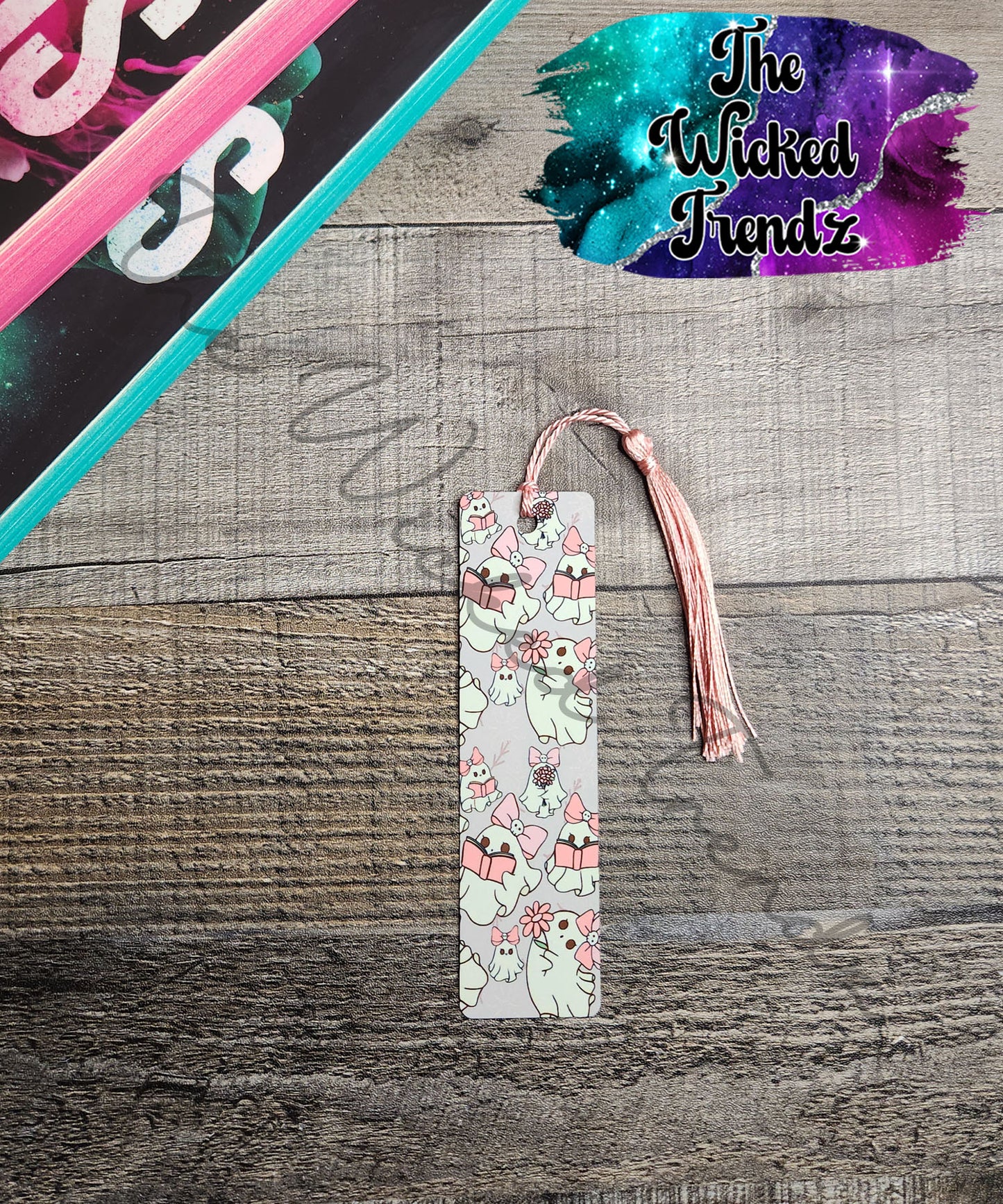 Halloween Ghosts Pumpkins Bats Cute Metal Bookmark Library Reading Gift