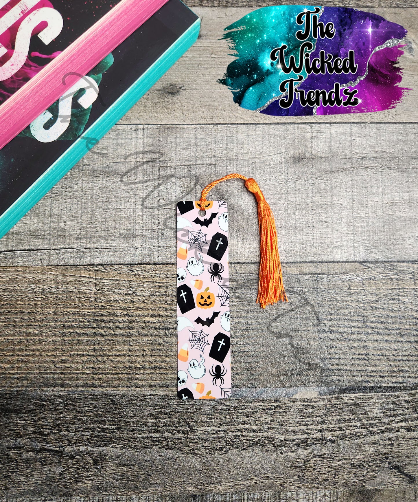 Halloween Ghosts Pumpkins Bats Cute Metal Bookmark Library Reading Gift