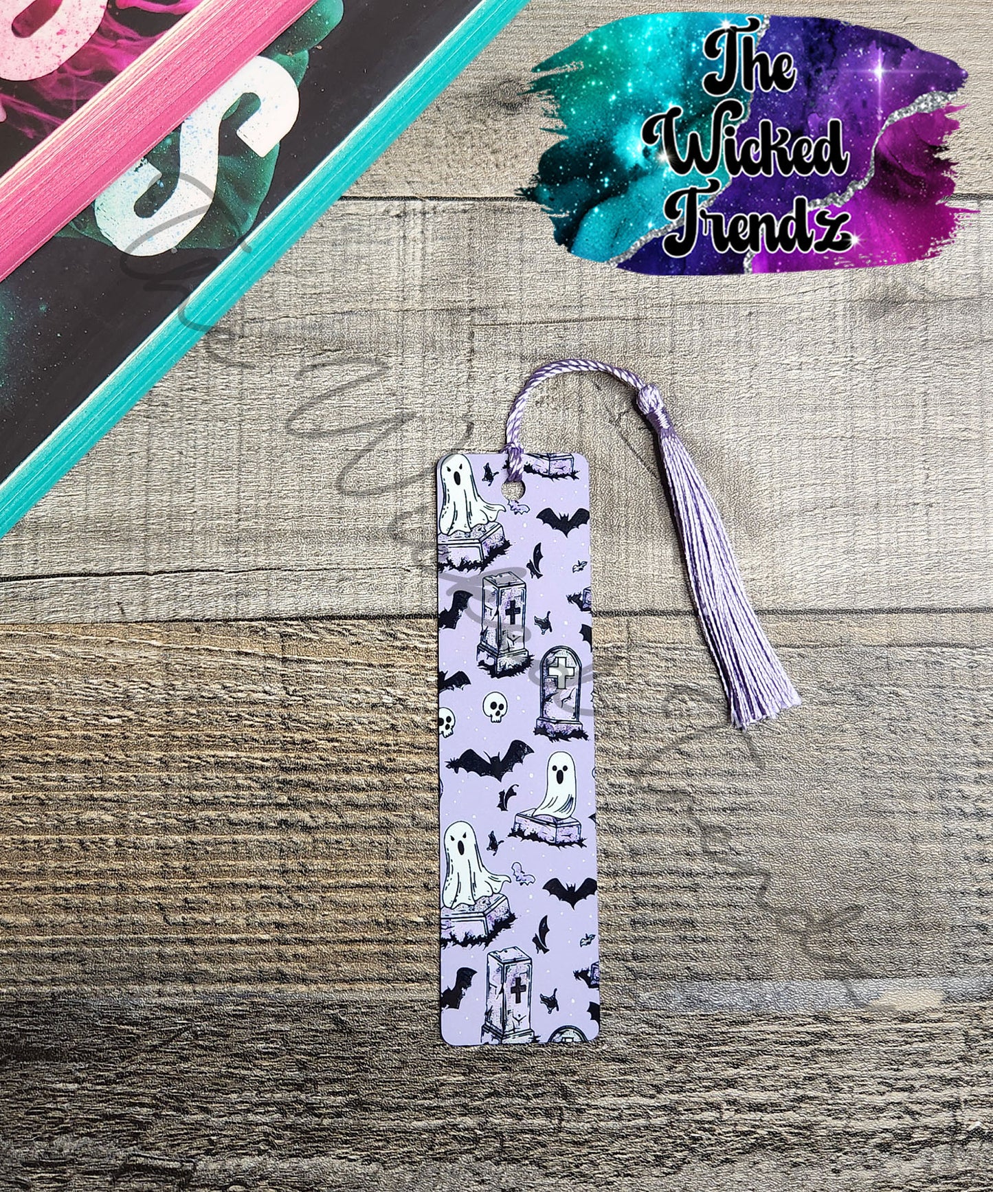 Halloween Ghosts Pumpkins Bats Cute Metal Bookmark Library Reading Gift