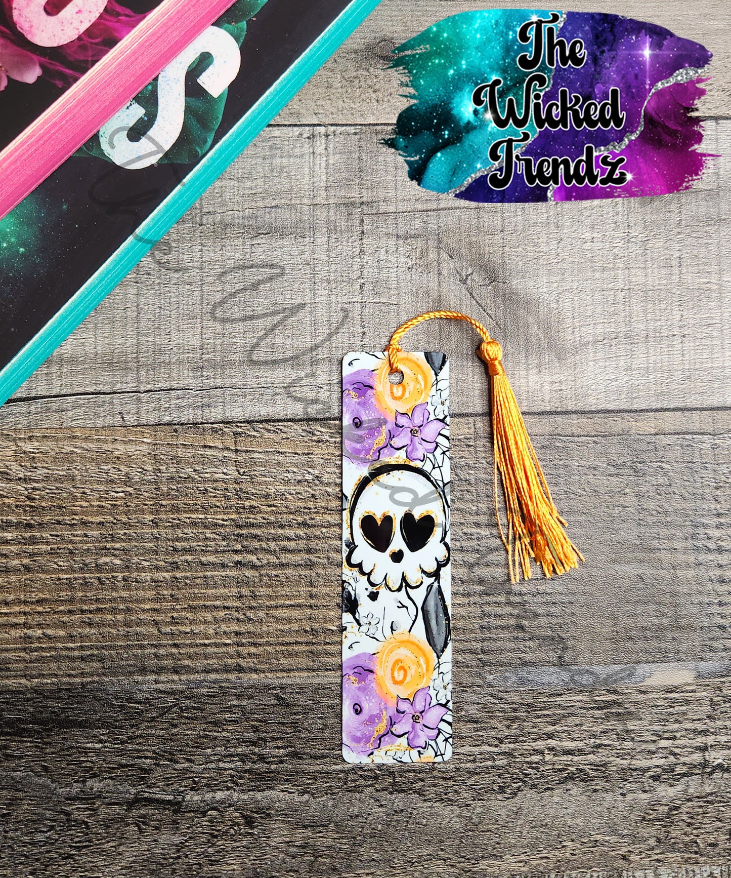 Halloween Ghosts Pumpkins Bats Cute Metal Bookmark Library Reading Gift