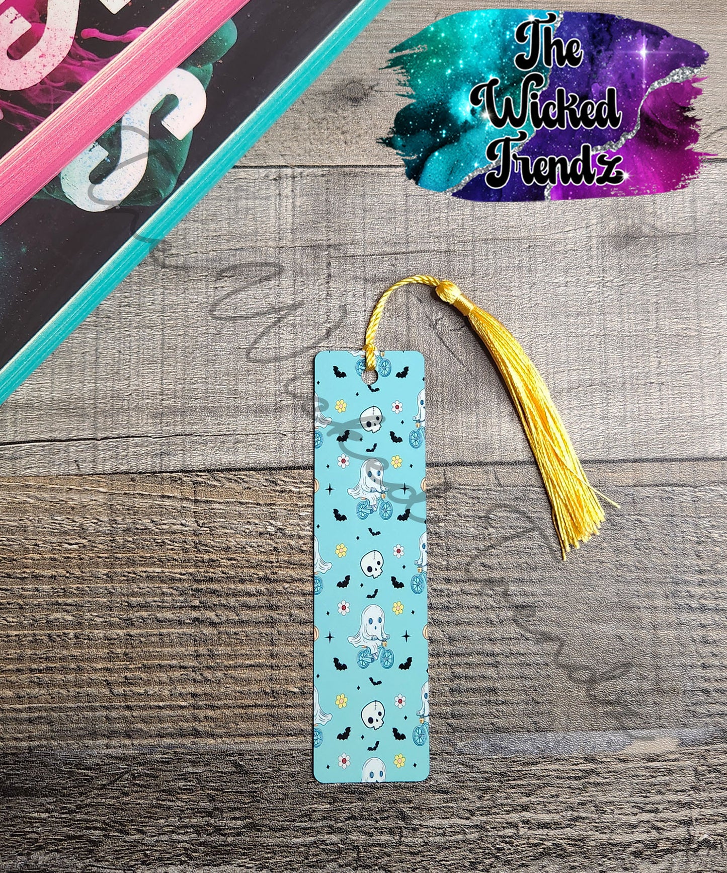 Halloween Ghosts Pumpkins Bats Cute Metal Bookmark Library Reading Gift