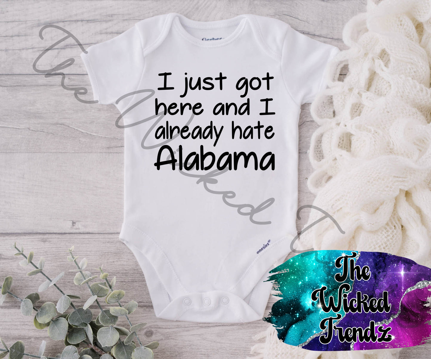 Baby Onesie© I Just Got Here And I Already Hate Alabama Bama Football