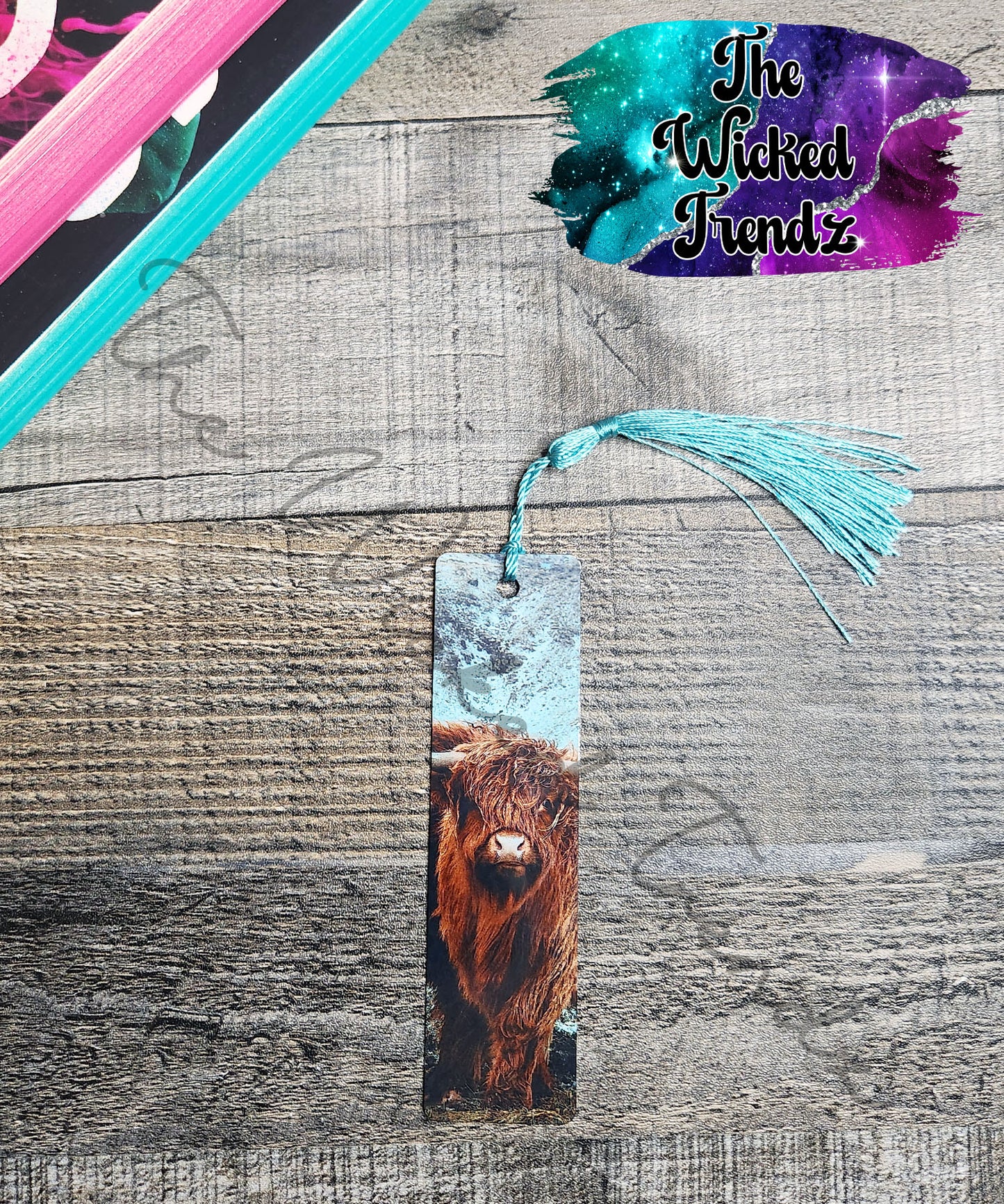 Highland Cow Western Cow Lover Farm Metal Bookmark Library Reading Gift