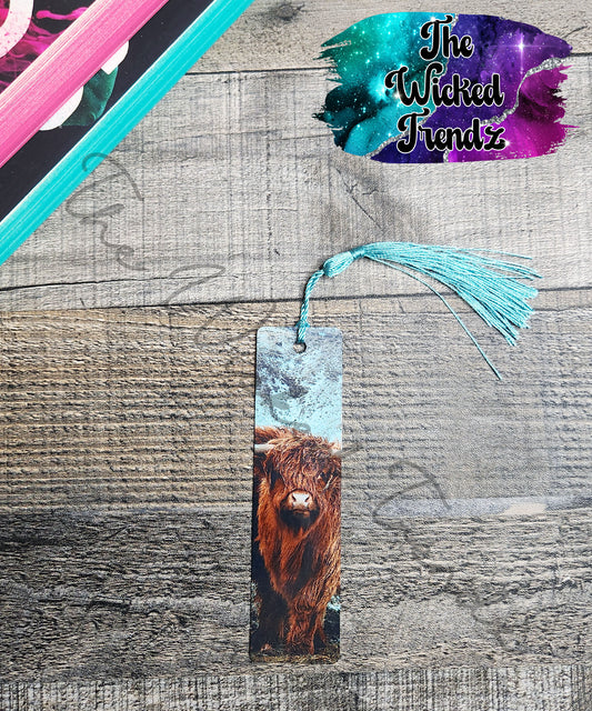 Highland Cow Western Cow Lover Farm Metal Bookmark Library Reading Gift