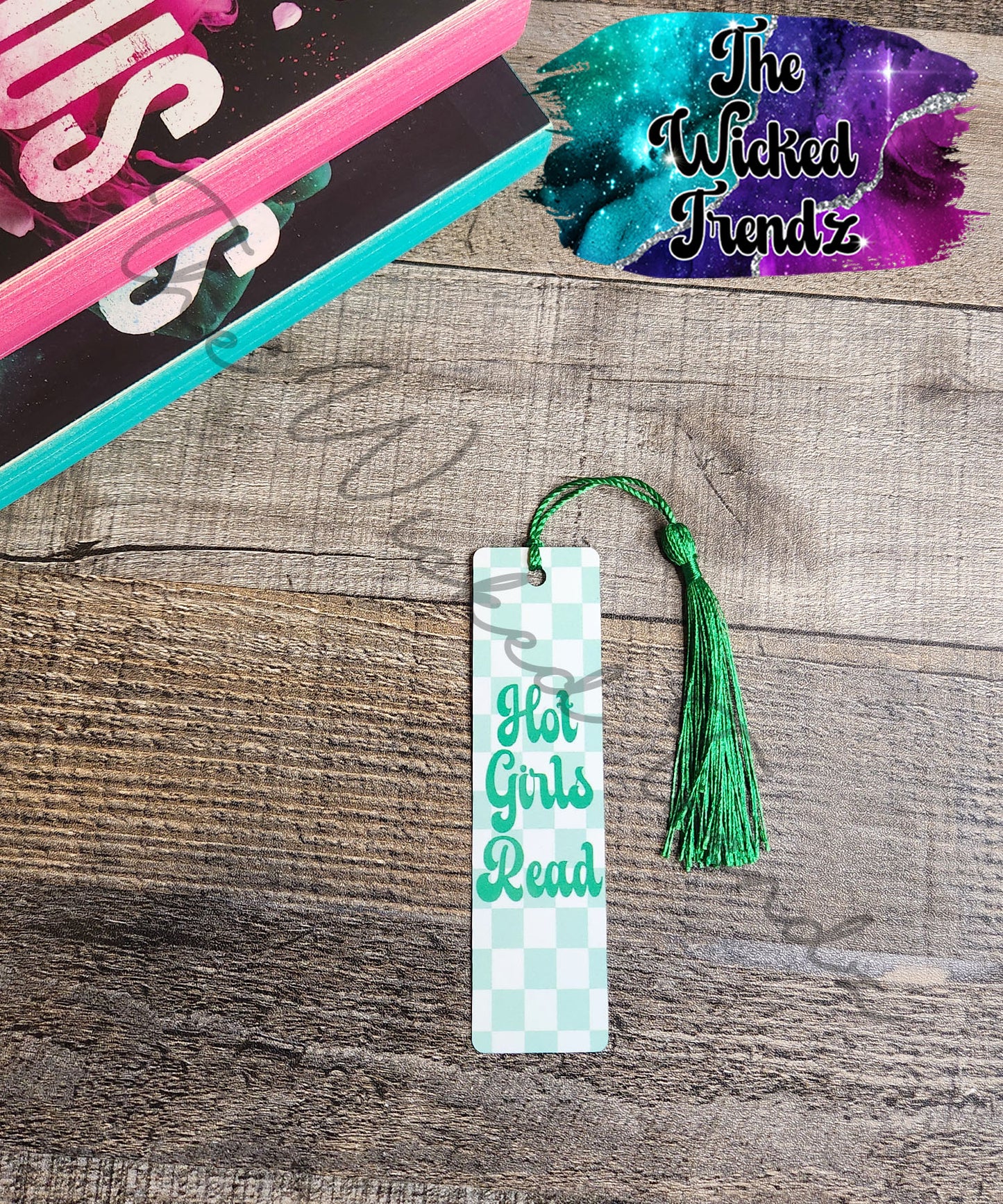 Hot Girls Read Checkered Print Retro Metal Bookmark Library Reading Book Club Gift