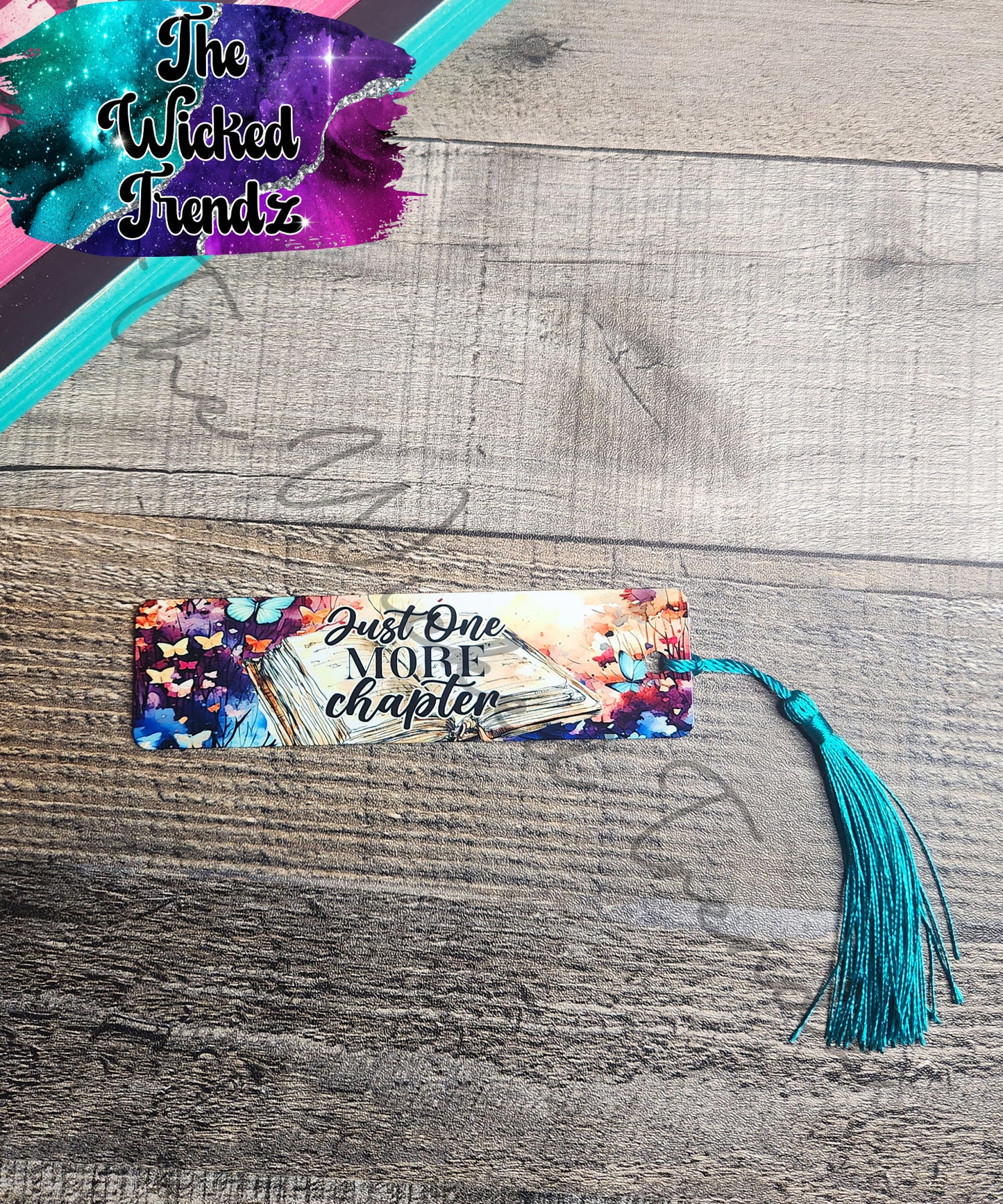 One More Chapter Floral Flowers Metal Bookmark Library Reading Book Club Gift