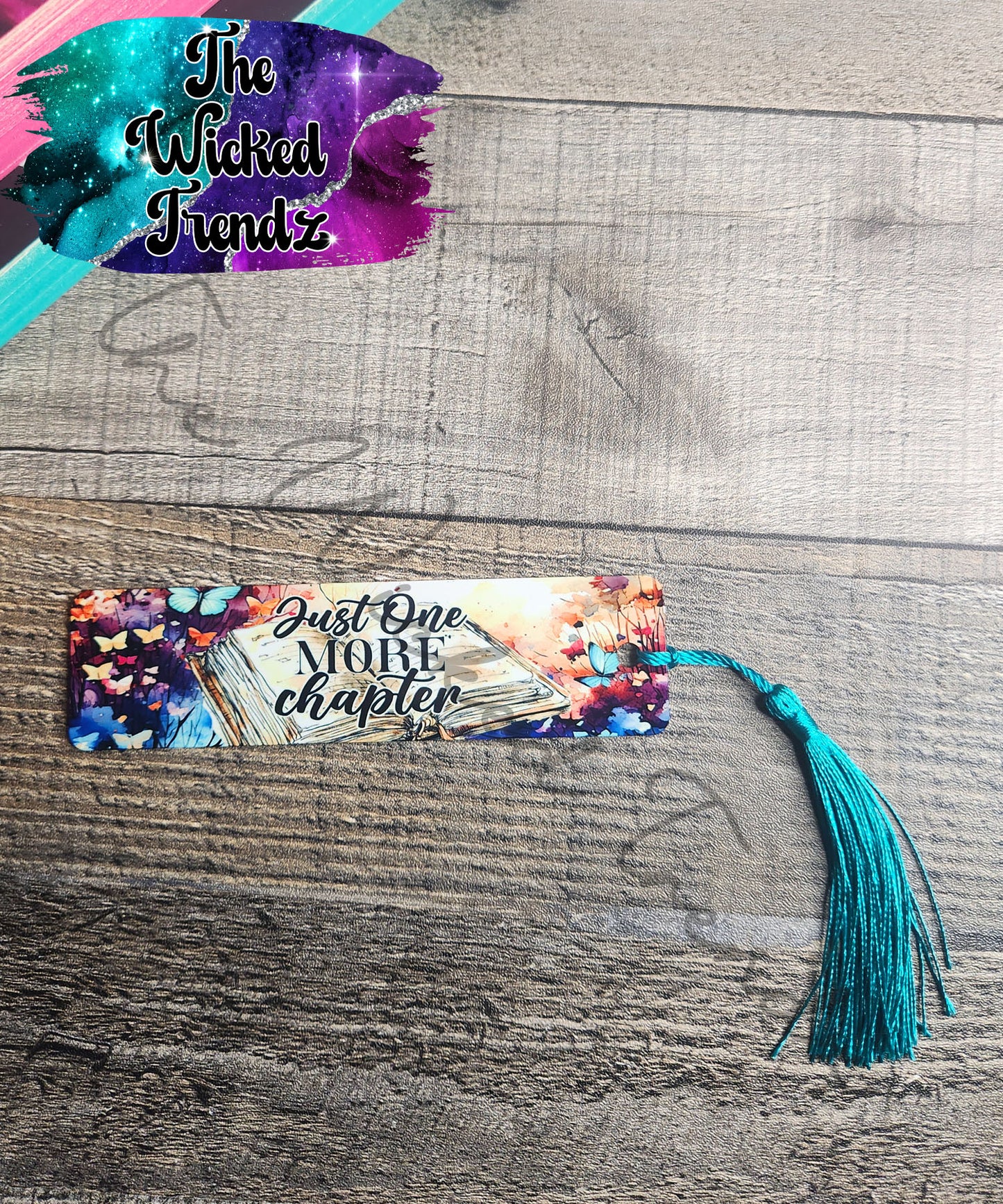 One More Chapter Floral Flowers Metal Bookmark Library Reading Book Club Gift