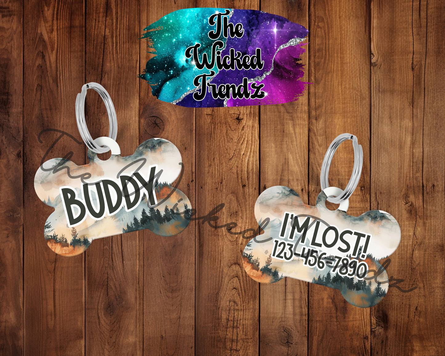 Mountains Hiking Climbing Outdoors New Puppy Pet ID Dog Tag Personalized Custom Dog Name Phone Number