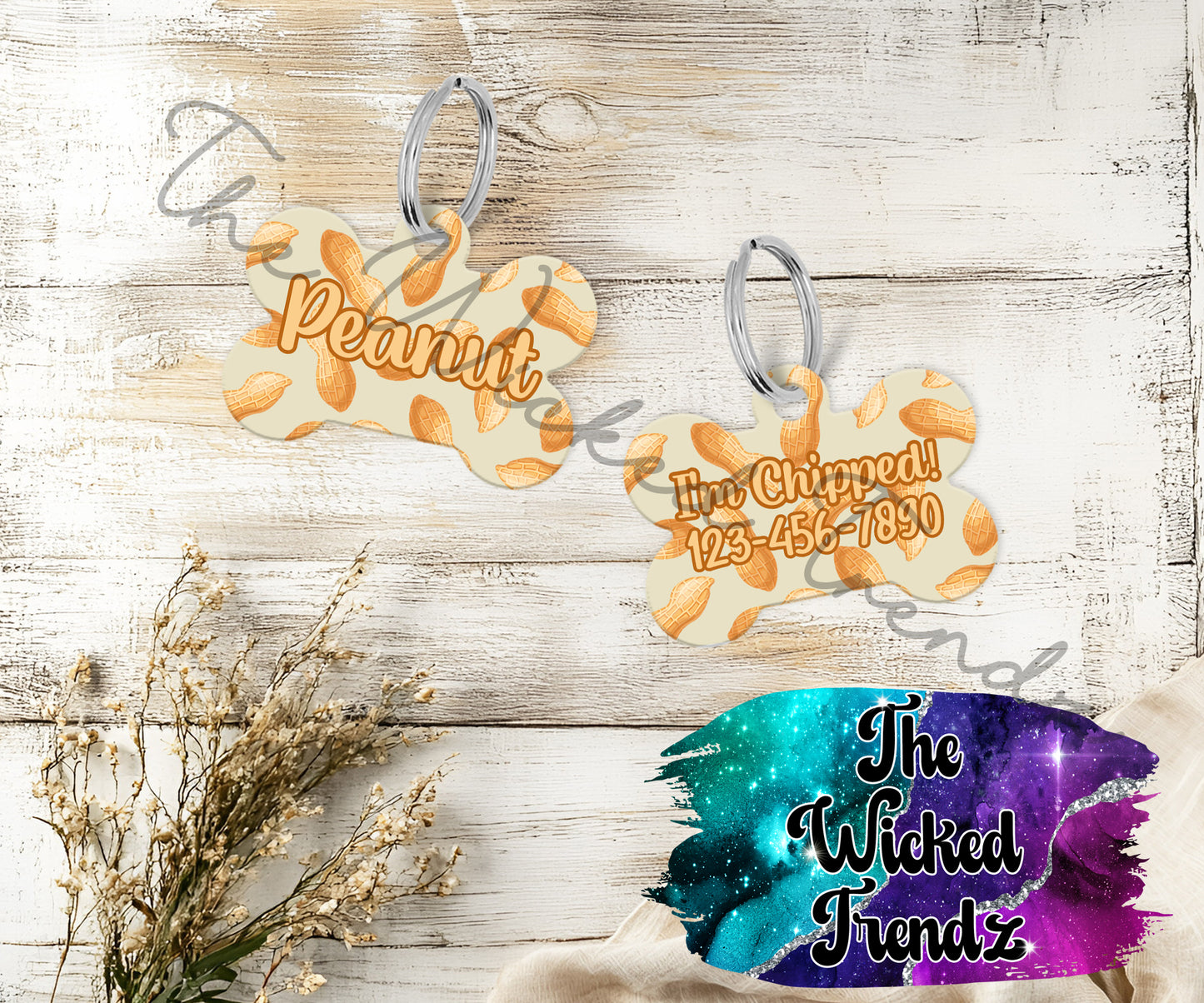 Peanut Butter Nut New Puppy Pet ID Dog Tag Personalized Custom Dog Name Phone Number