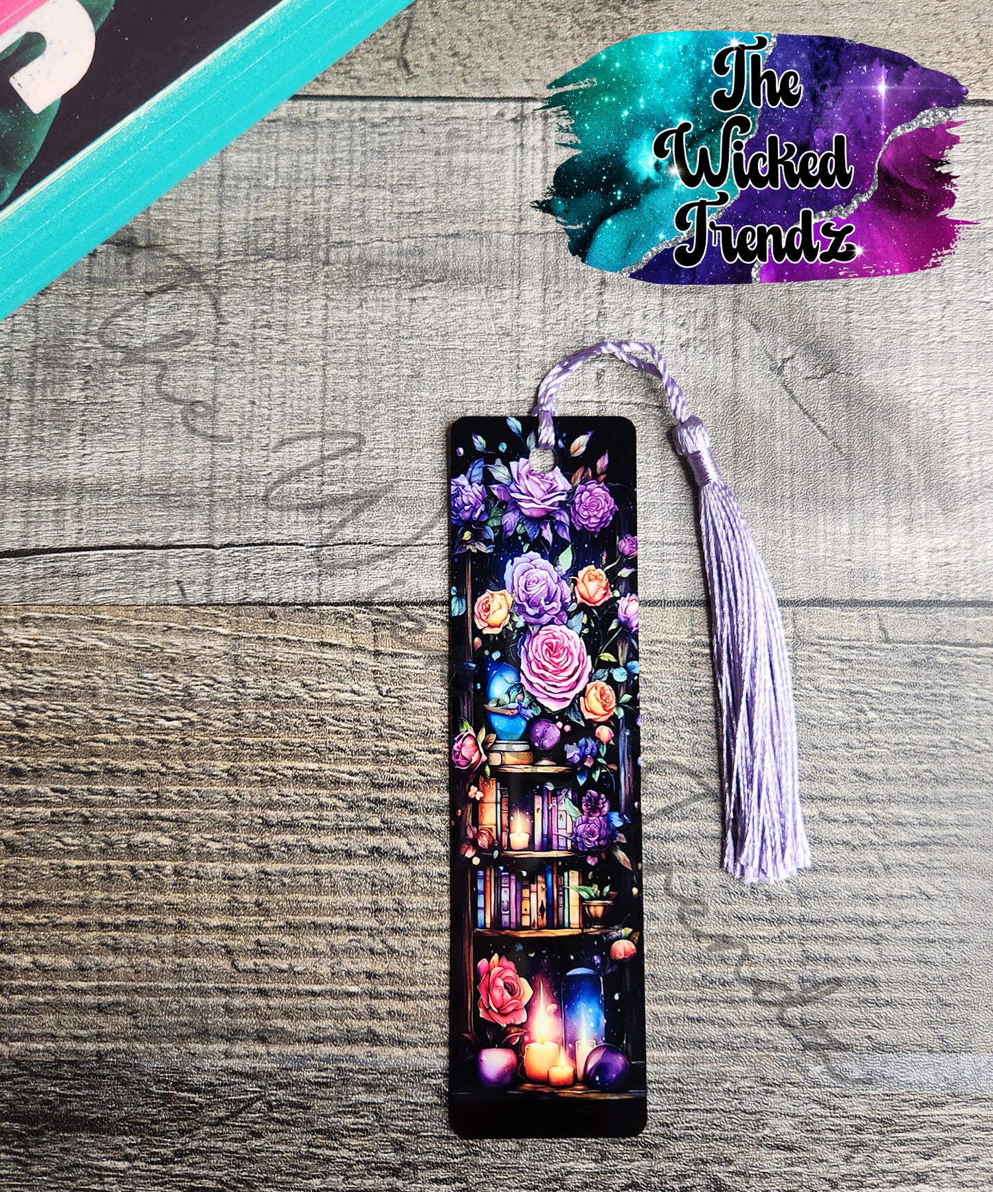 Purple Floral Bookshelf Bookshelves Metal Bookmark Library Reading Book Club Gift