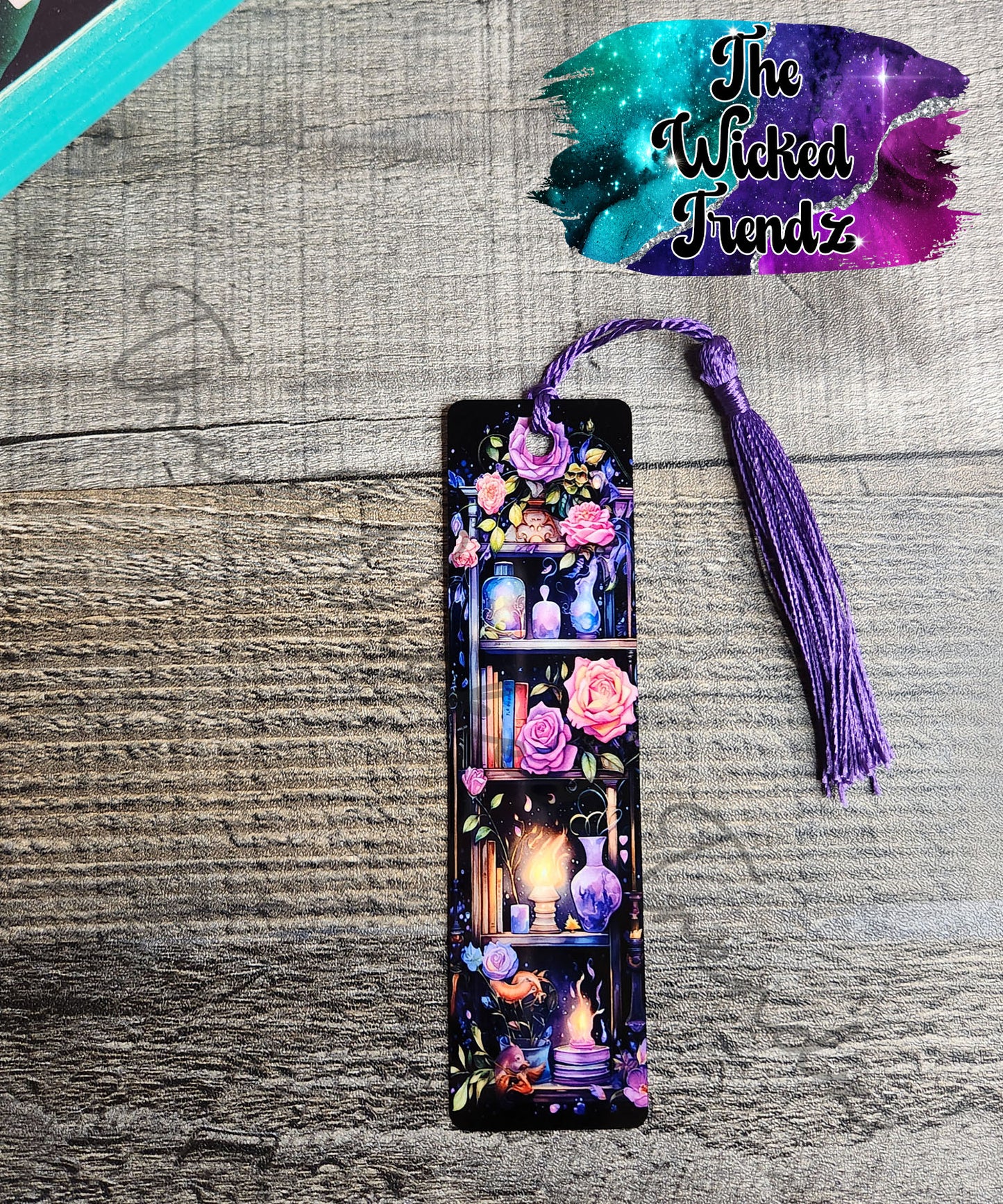 Purple Floral Bookshelf Bookshelves Metal Bookmark Library Reading Book Club Gift