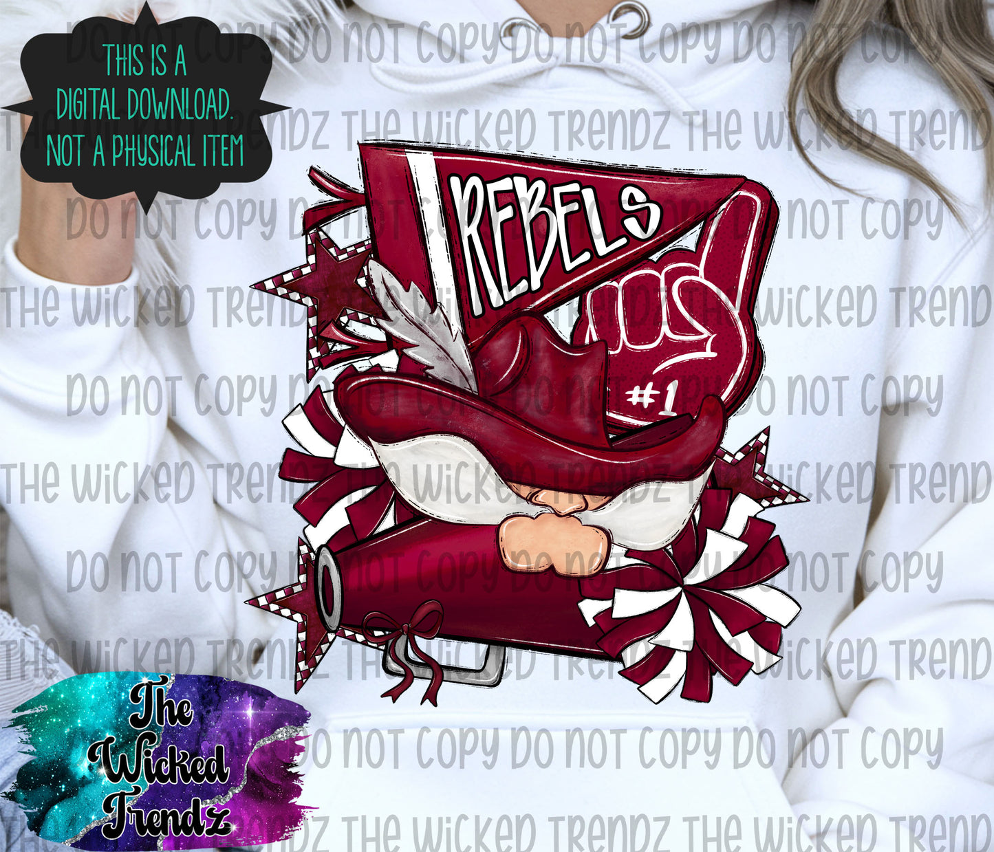Rebels Maroon Cheer Cheerleading Cheerleader Mascot Digital Design Spirit Shirt Design