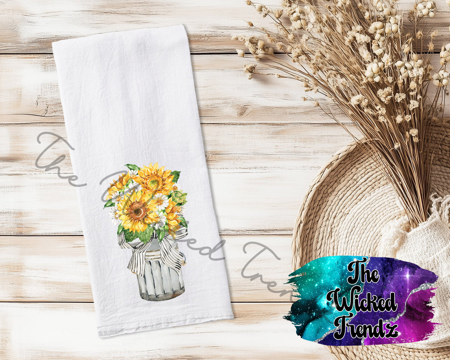 Sunflowers Jug Fall Floral Sunflower Kitchen Tea Towel Kitchen Towel Flour Sack Towel