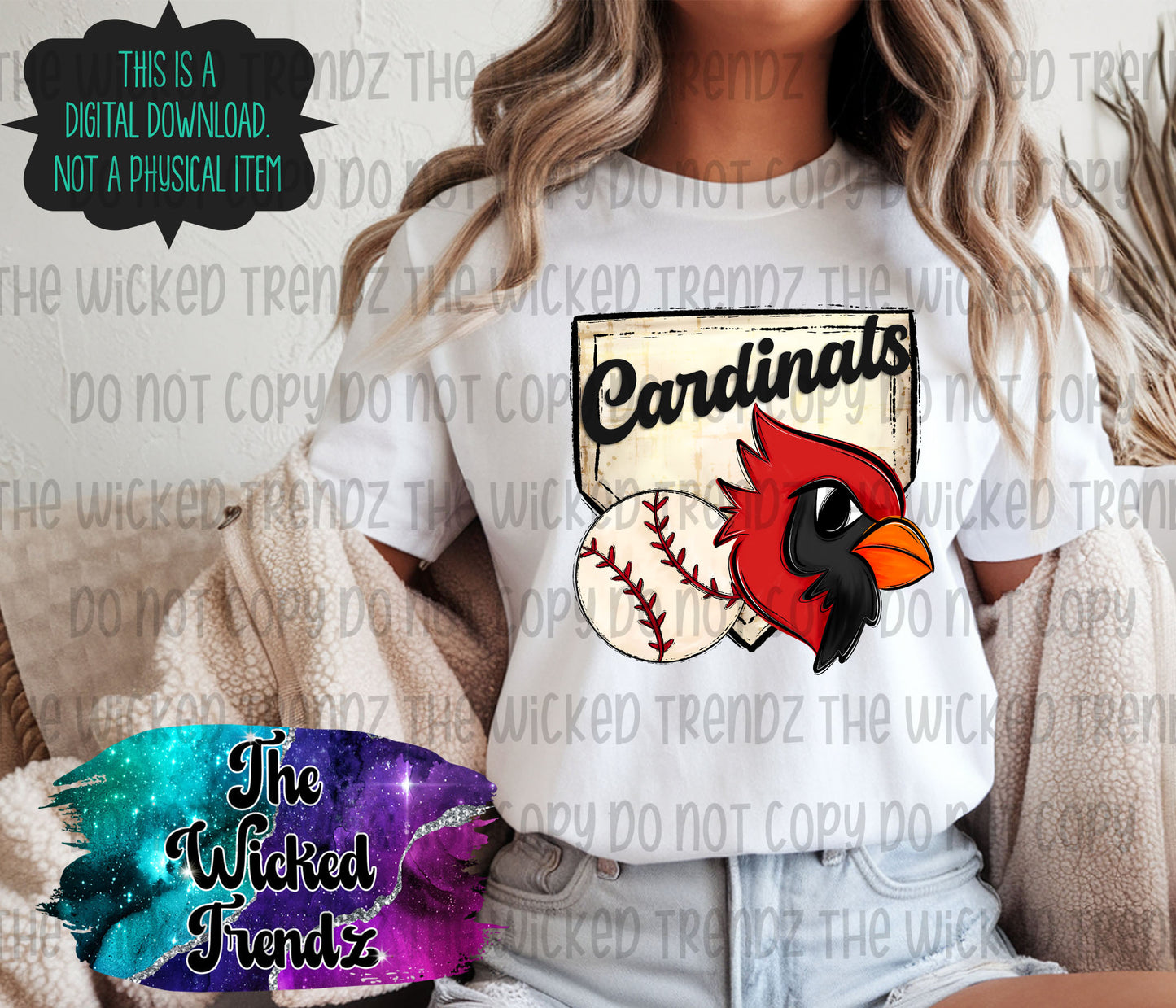 Cardinals Mascot Baseball Team Digital Design