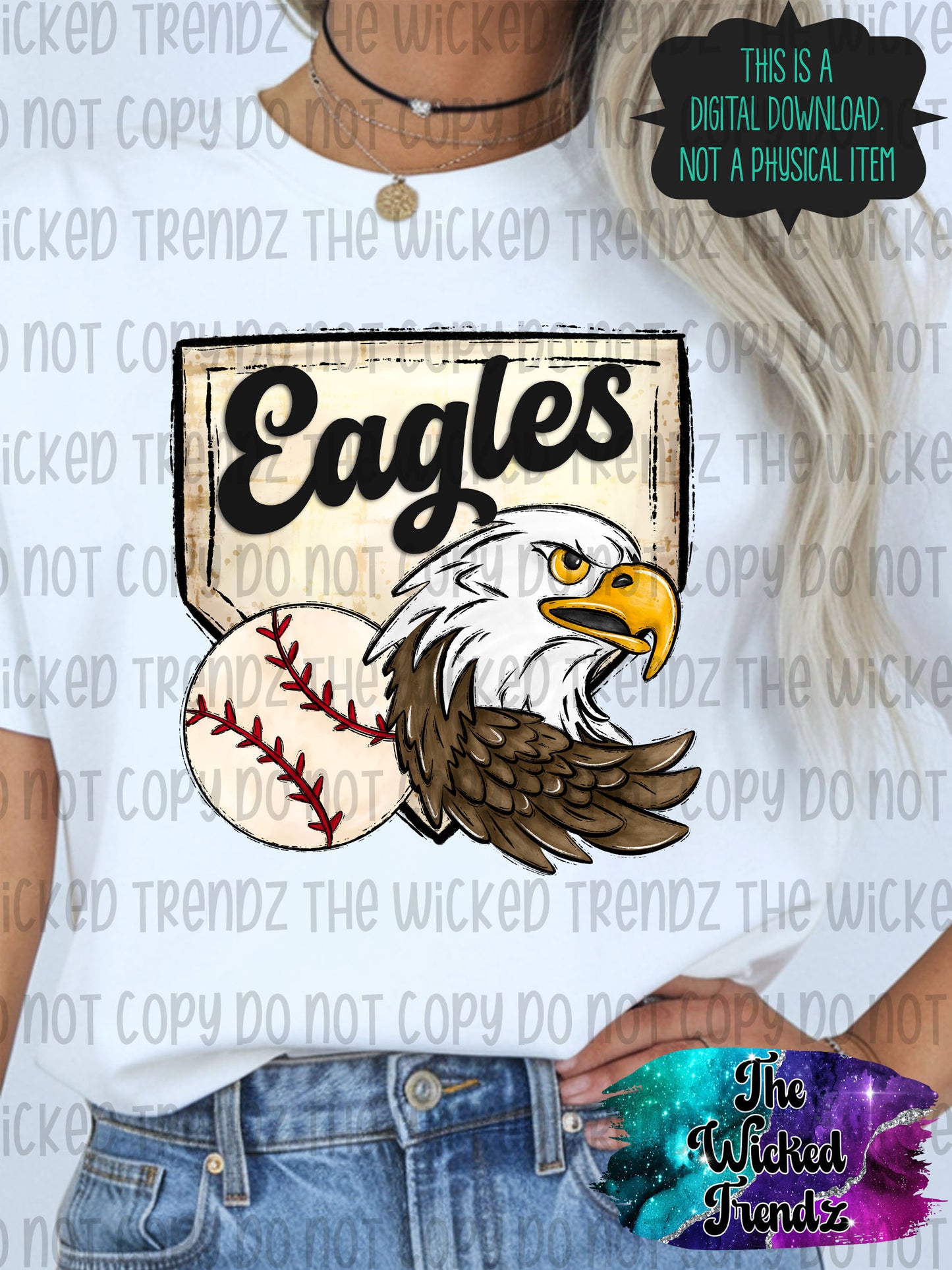 Eagles Mascot Baseball Team Digital Design