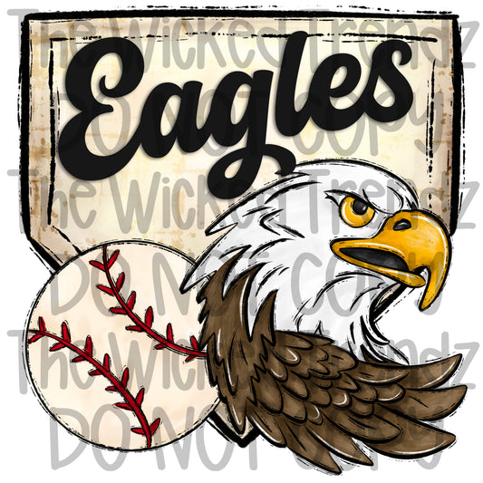 Eagles Mascot Baseball Team Digital Design