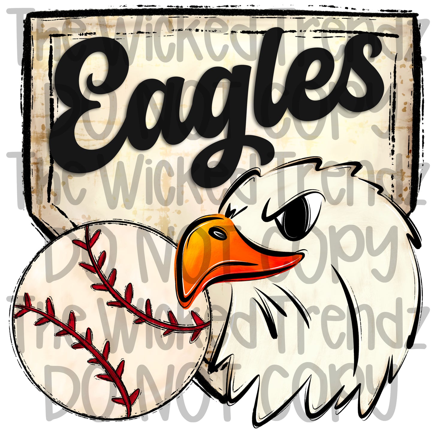 Eagles Mascot Baseball Team Digital Design