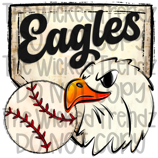 Eagles Mascot Baseball Team Digital Design