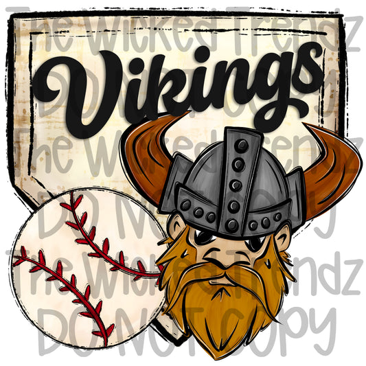 Vikings Mascot Baseball Team Digital Design