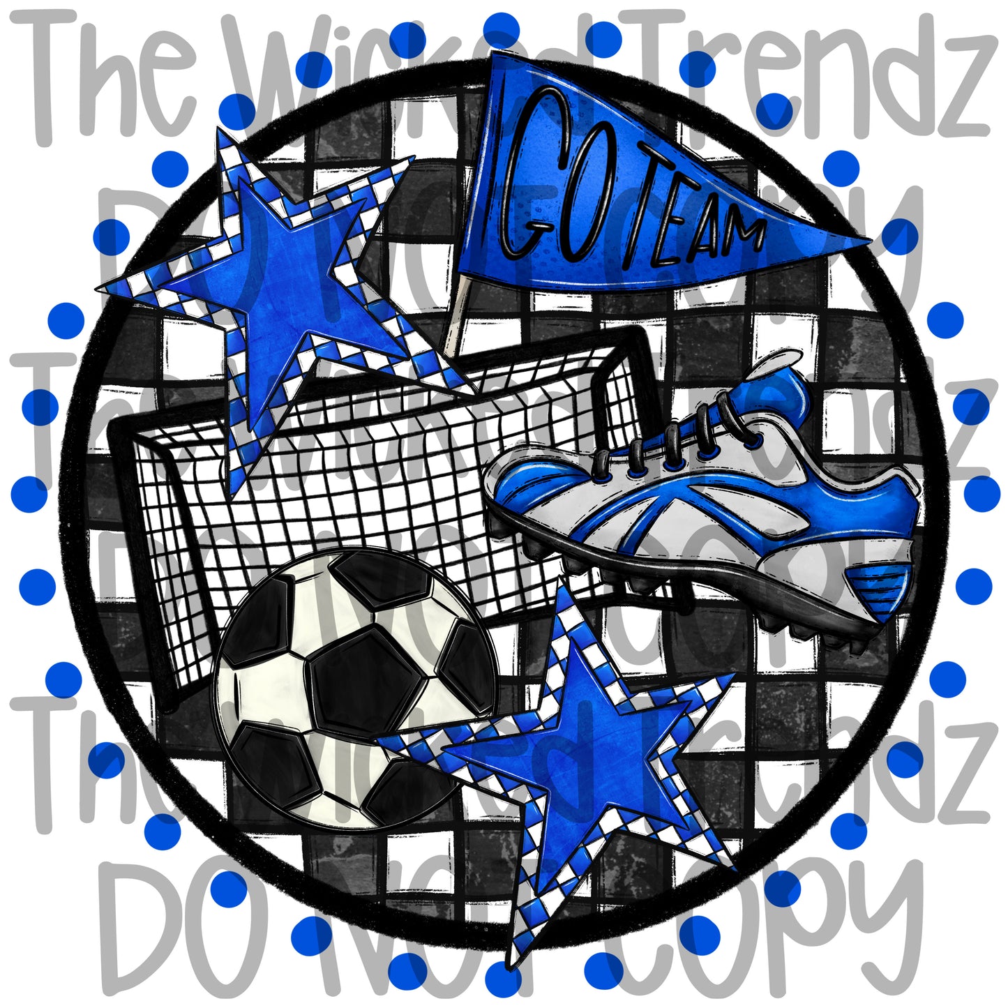 Blue Soccer Mascot Digital Design